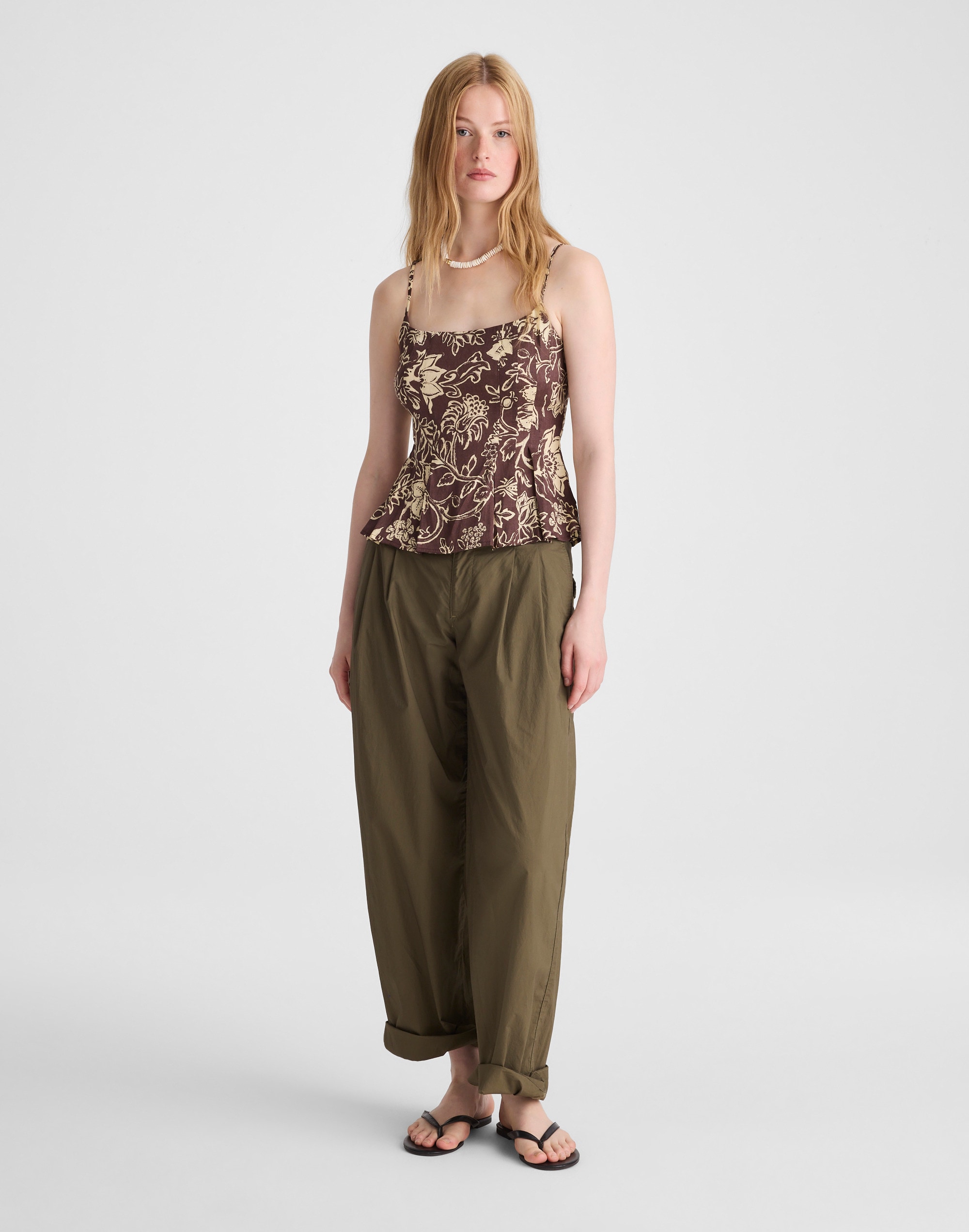 Darted Peplum Cami Top