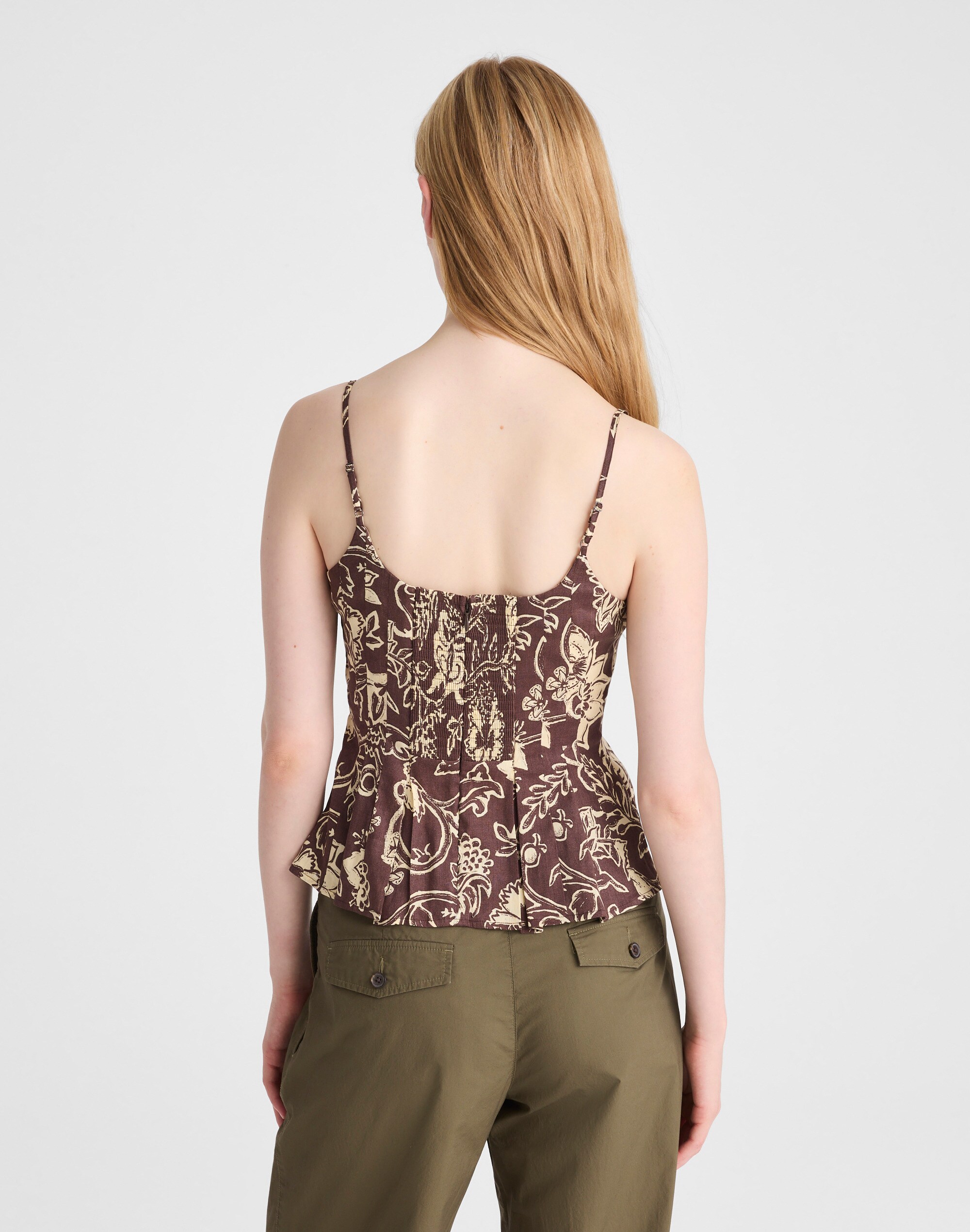 Darted Peplum Cami Top
