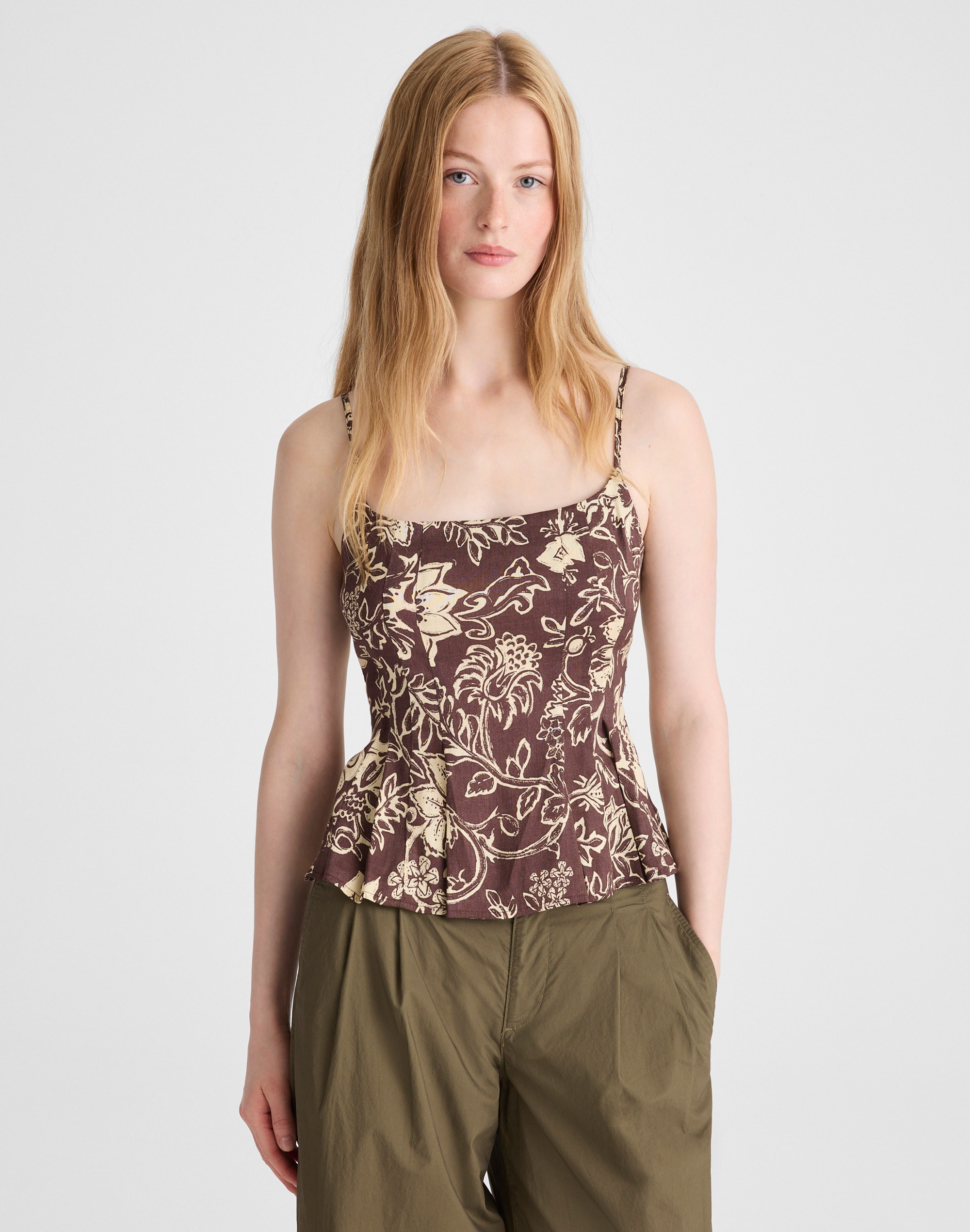Darted Peplum Cami Top