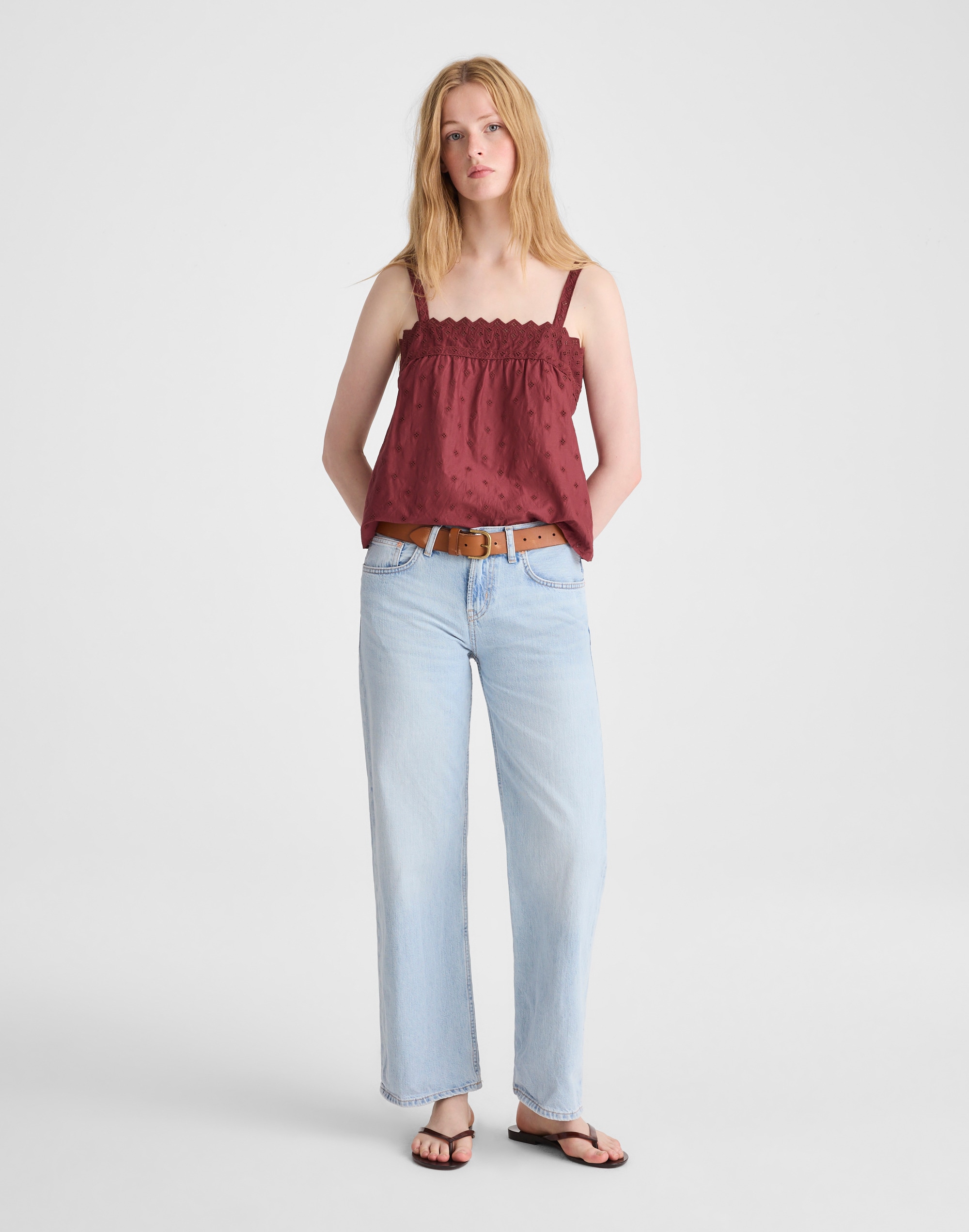 Embroidered Eyelet Tank