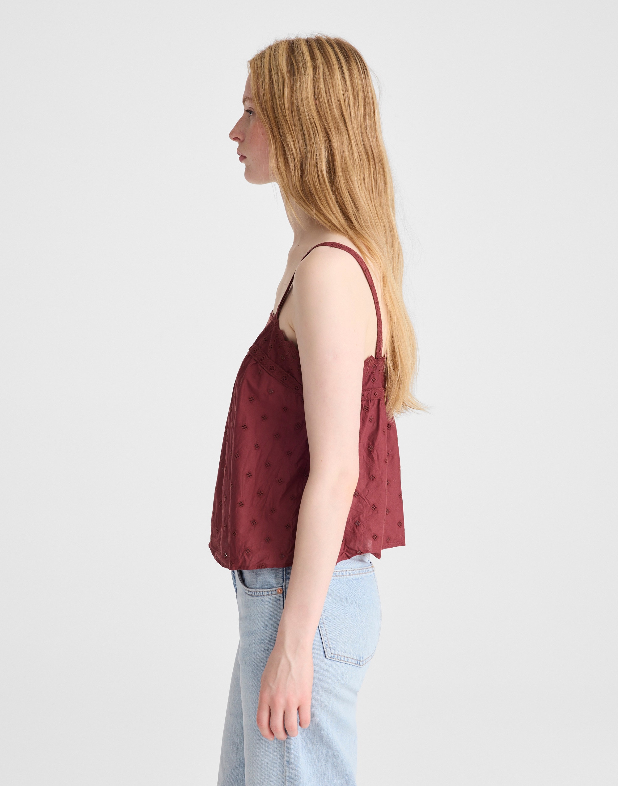 Embroidered Eyelet Tank