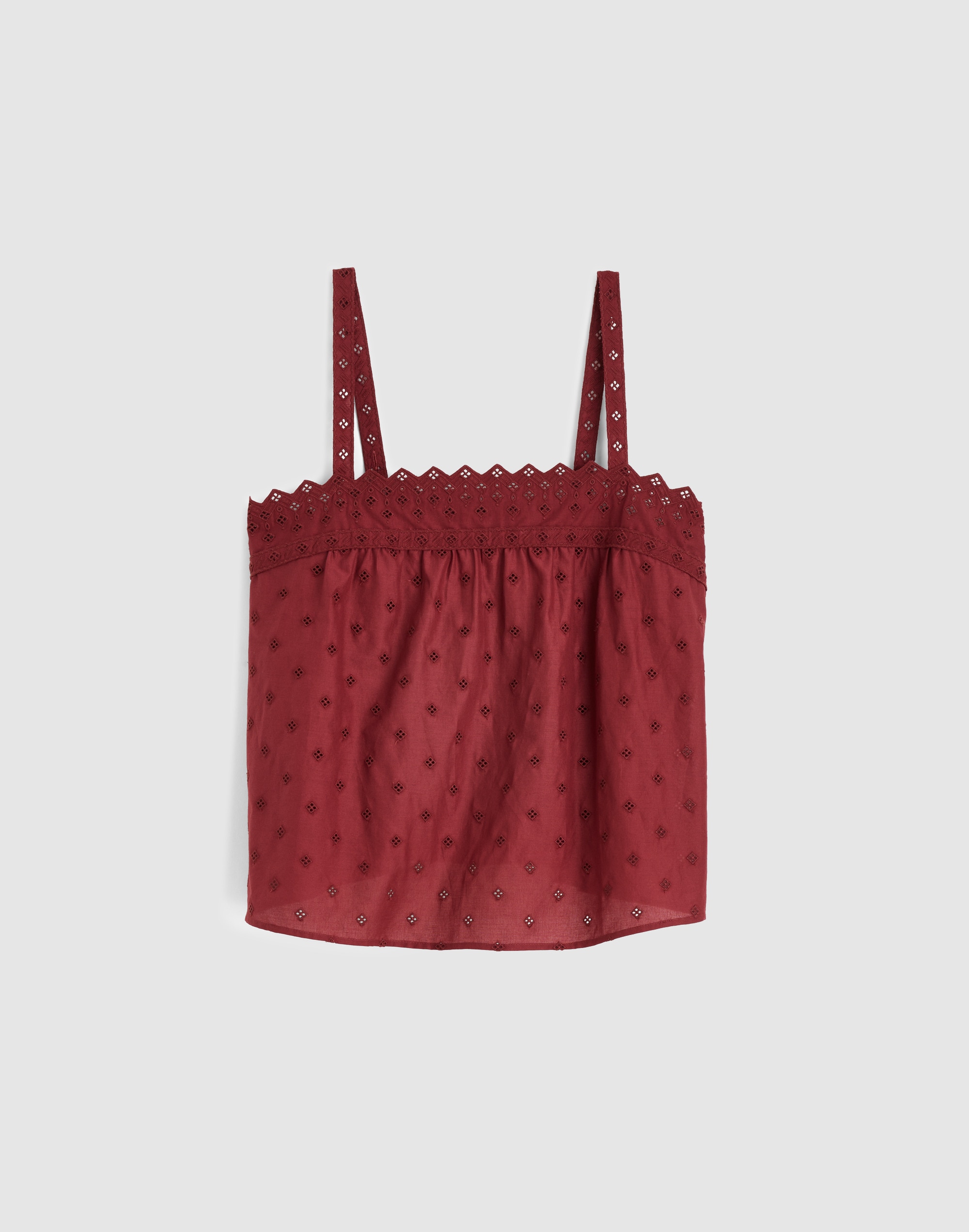 Embroidered Eyelet Tank