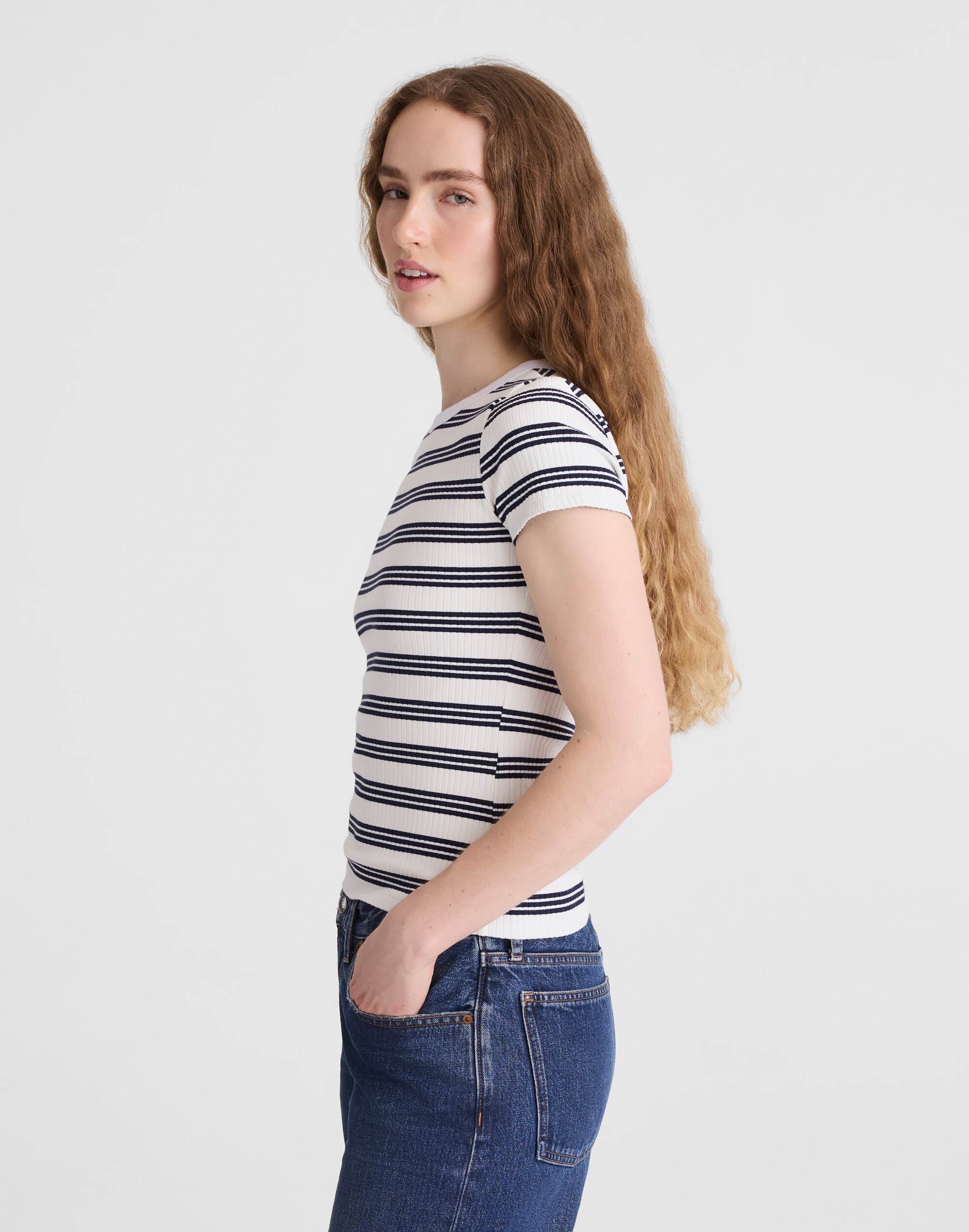 Crewneck Tee in Heavierweight Rib