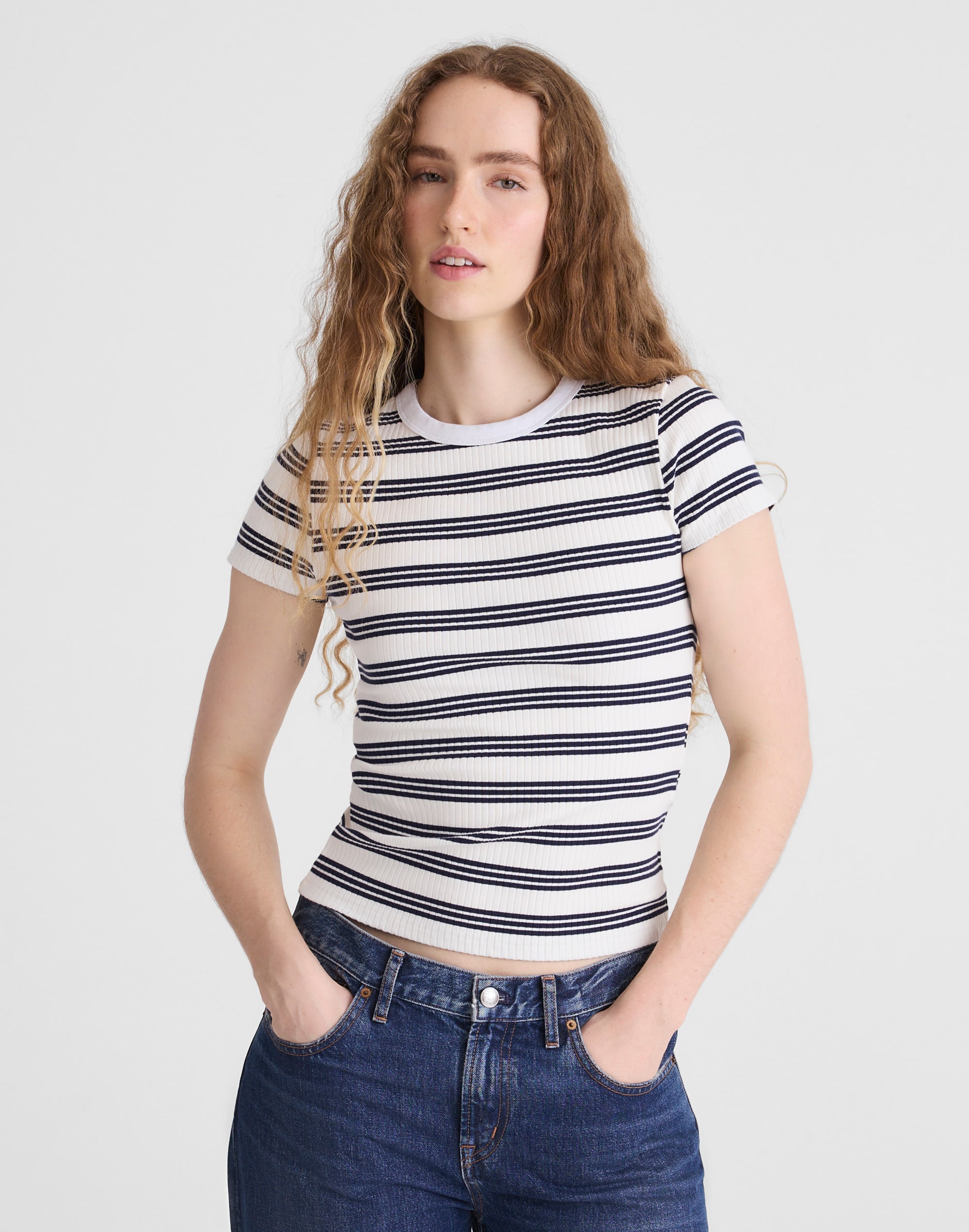 Crewneck Tee in Heavierweight Rib