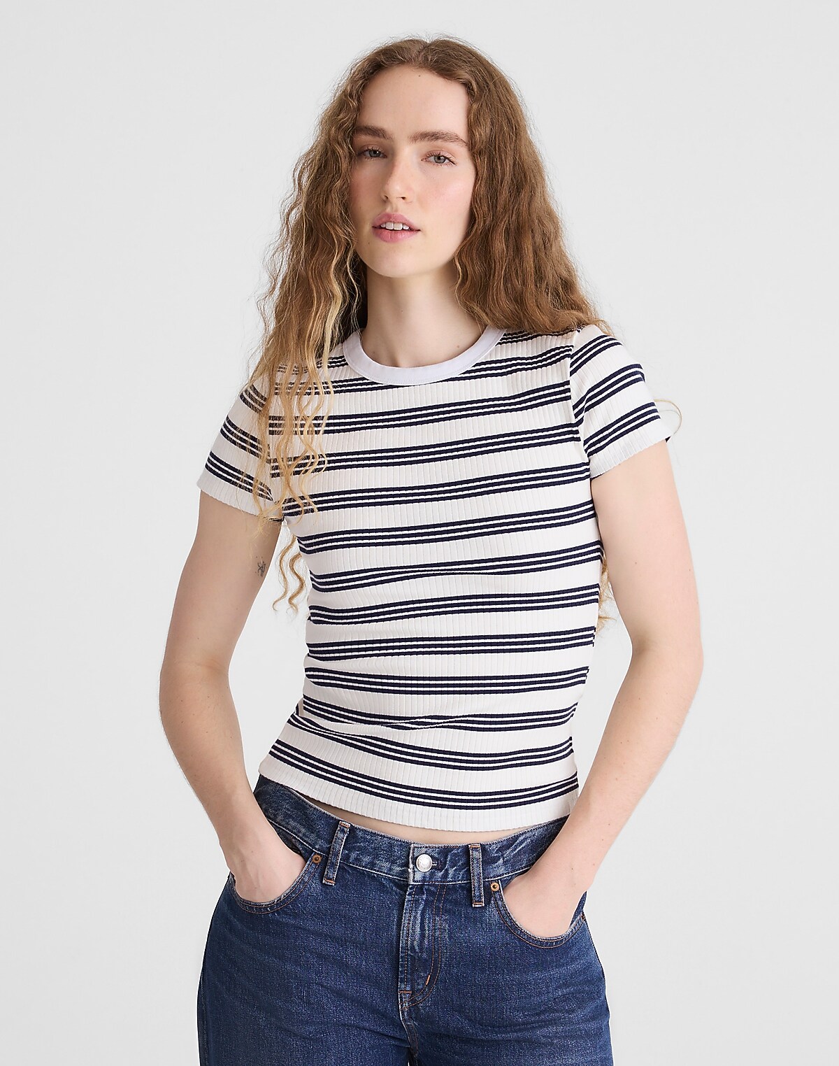 Crewneck Tee in Heavierweight Rib