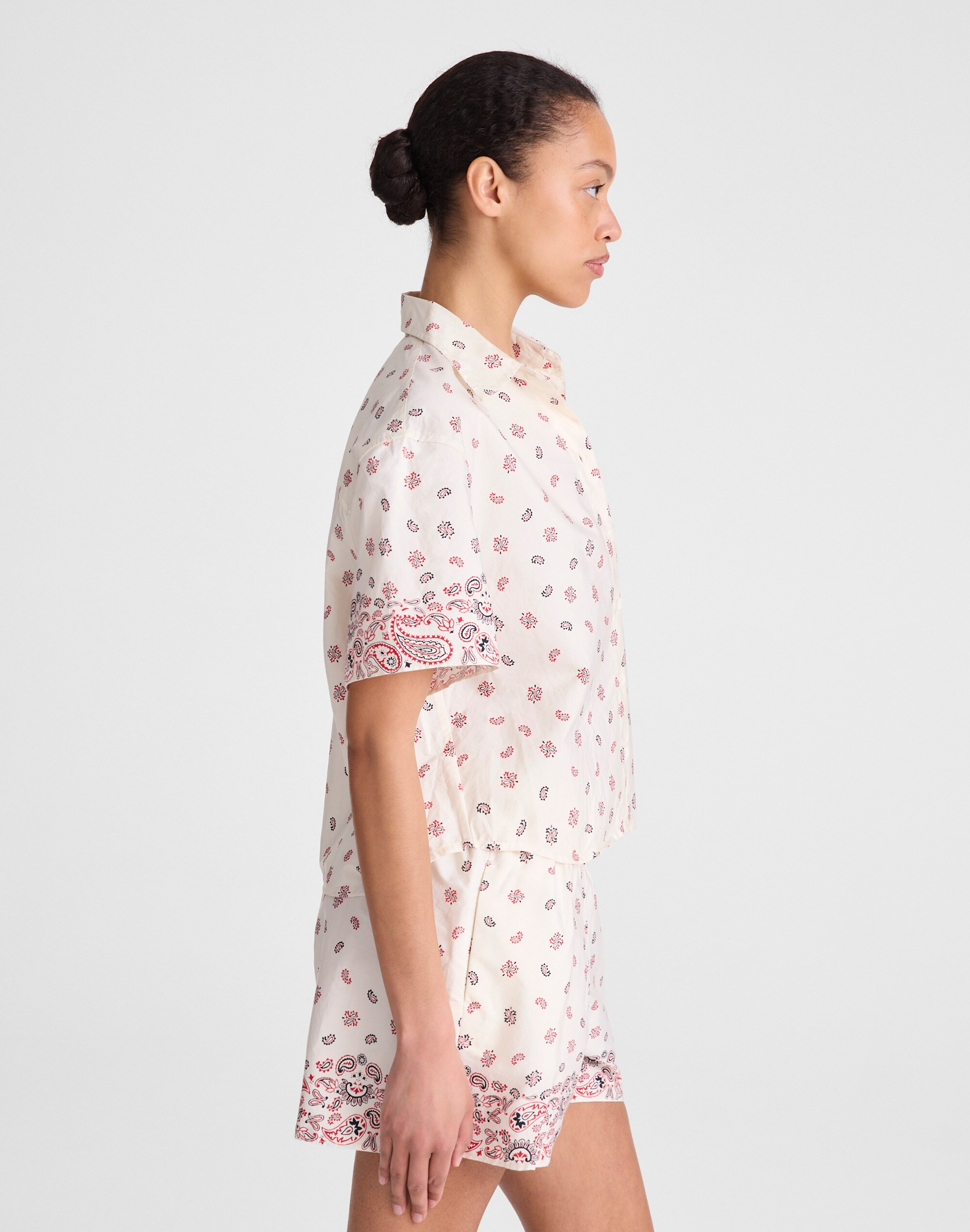 Patch-Pocket Boxy Shirt in Poplin