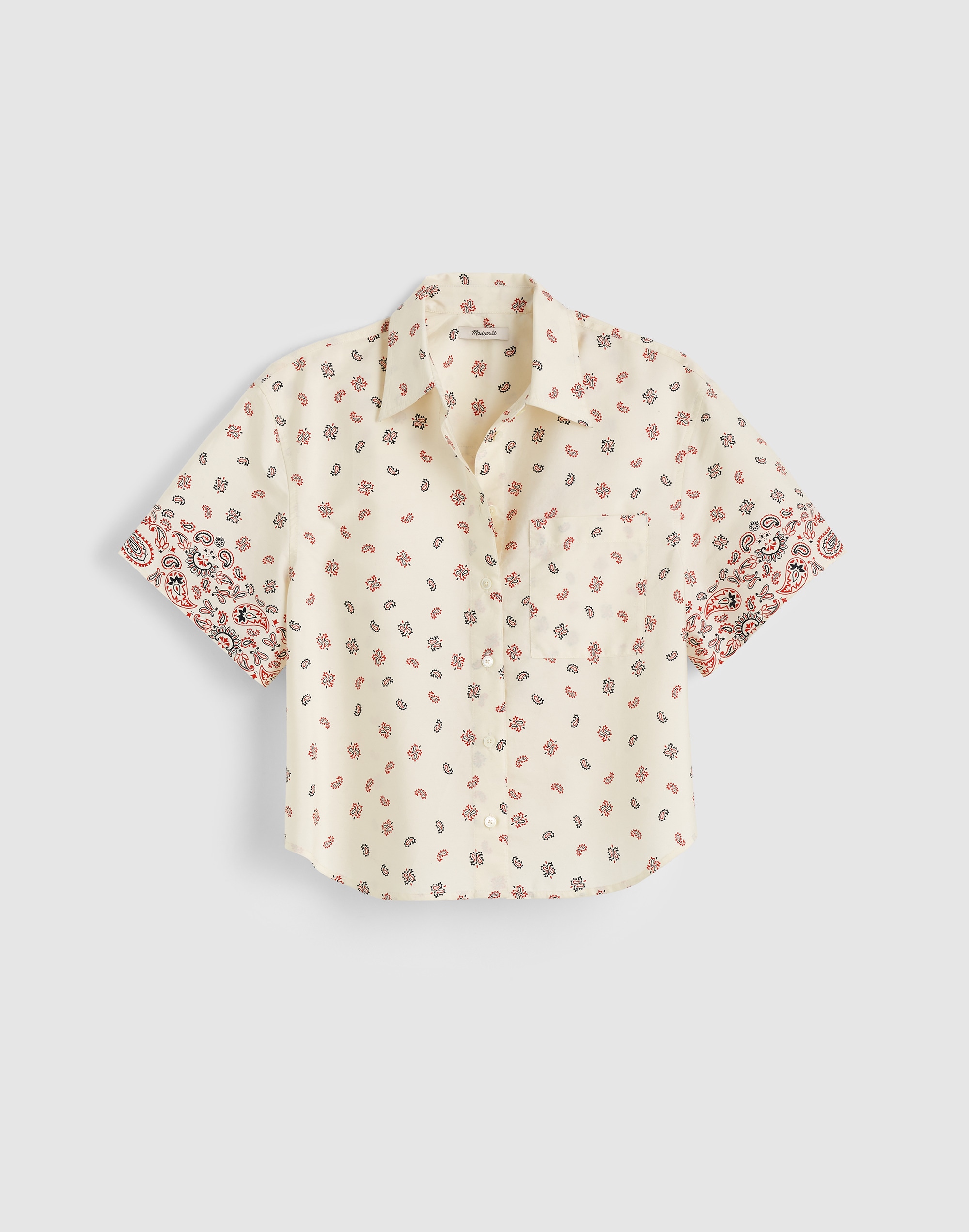 Patch-Pocket Boxy Shirt in Poplin