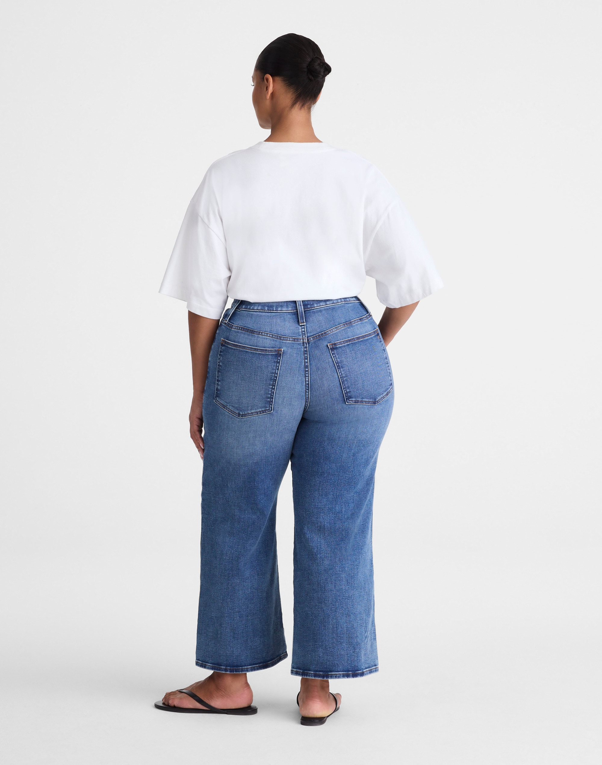 The Plus Wide-Leg Crop Jean in Super Stretch Denim