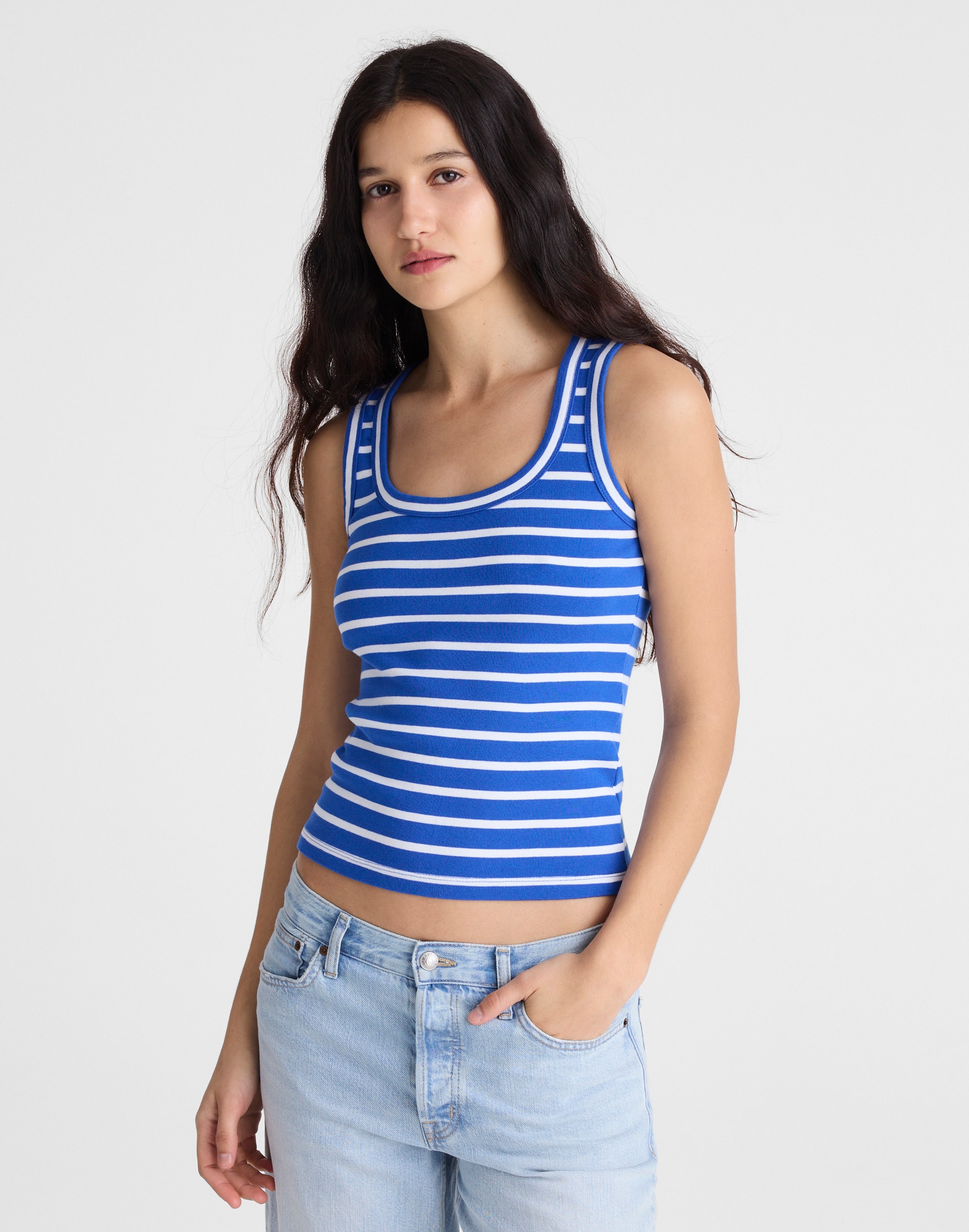 The '90s Scoopneck Tank in Compact Cotton