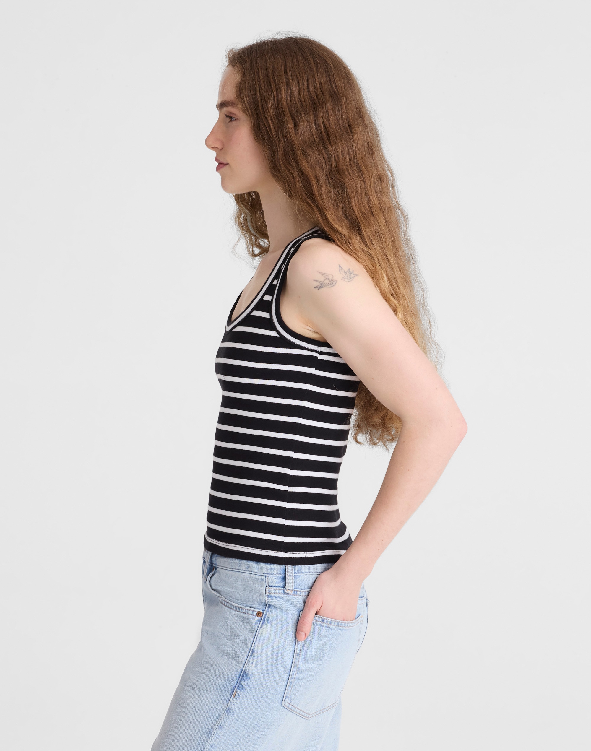 The '90s Scoopneck Tank in Compact Cotton