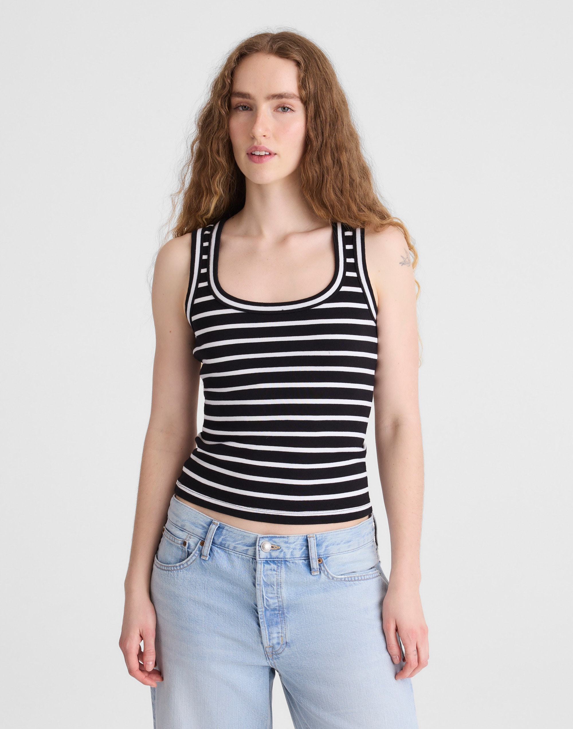 The '90s Scoopneck Tank in Compact Cotton