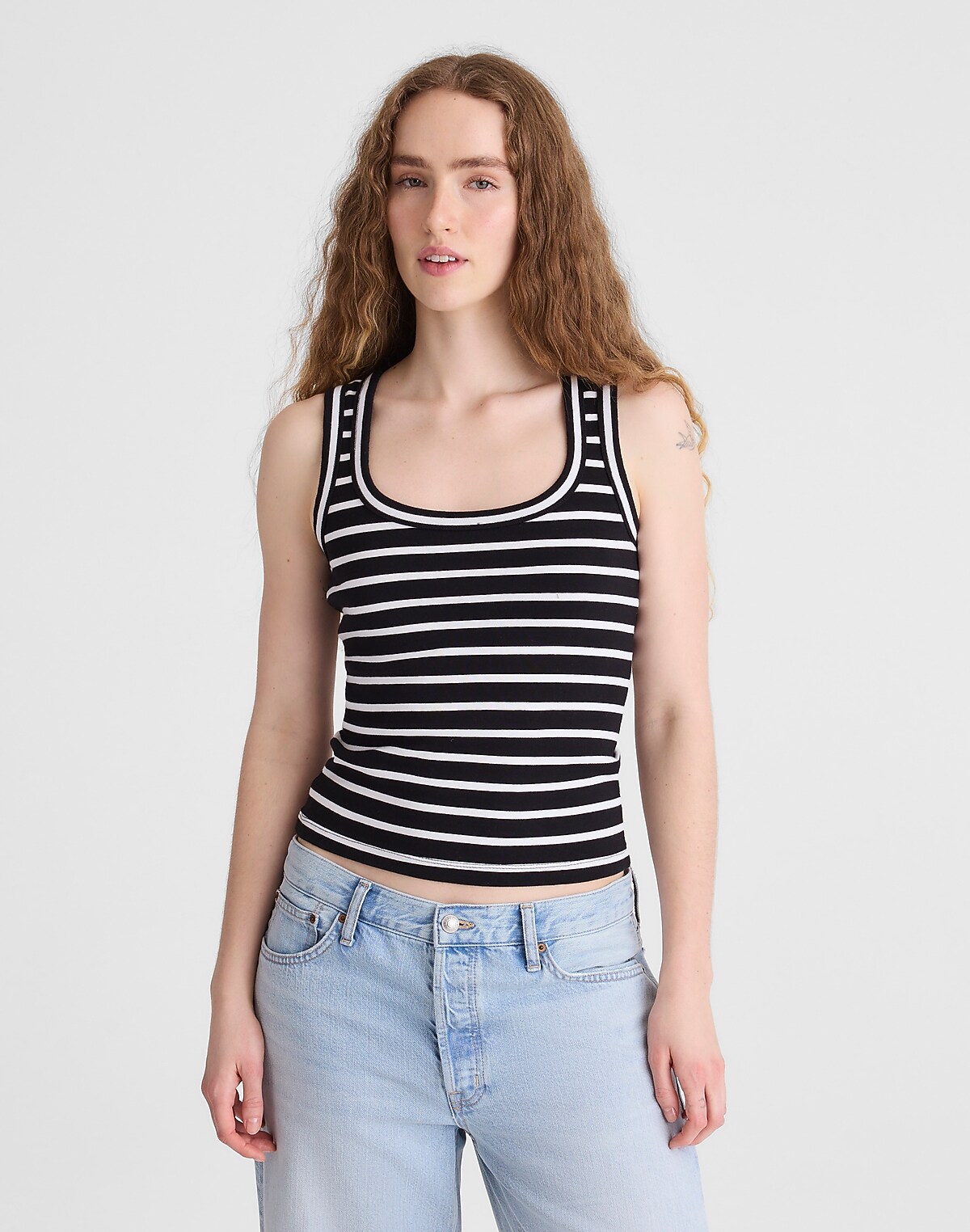 The '90s Scoopneck Tank in Compact Cotton