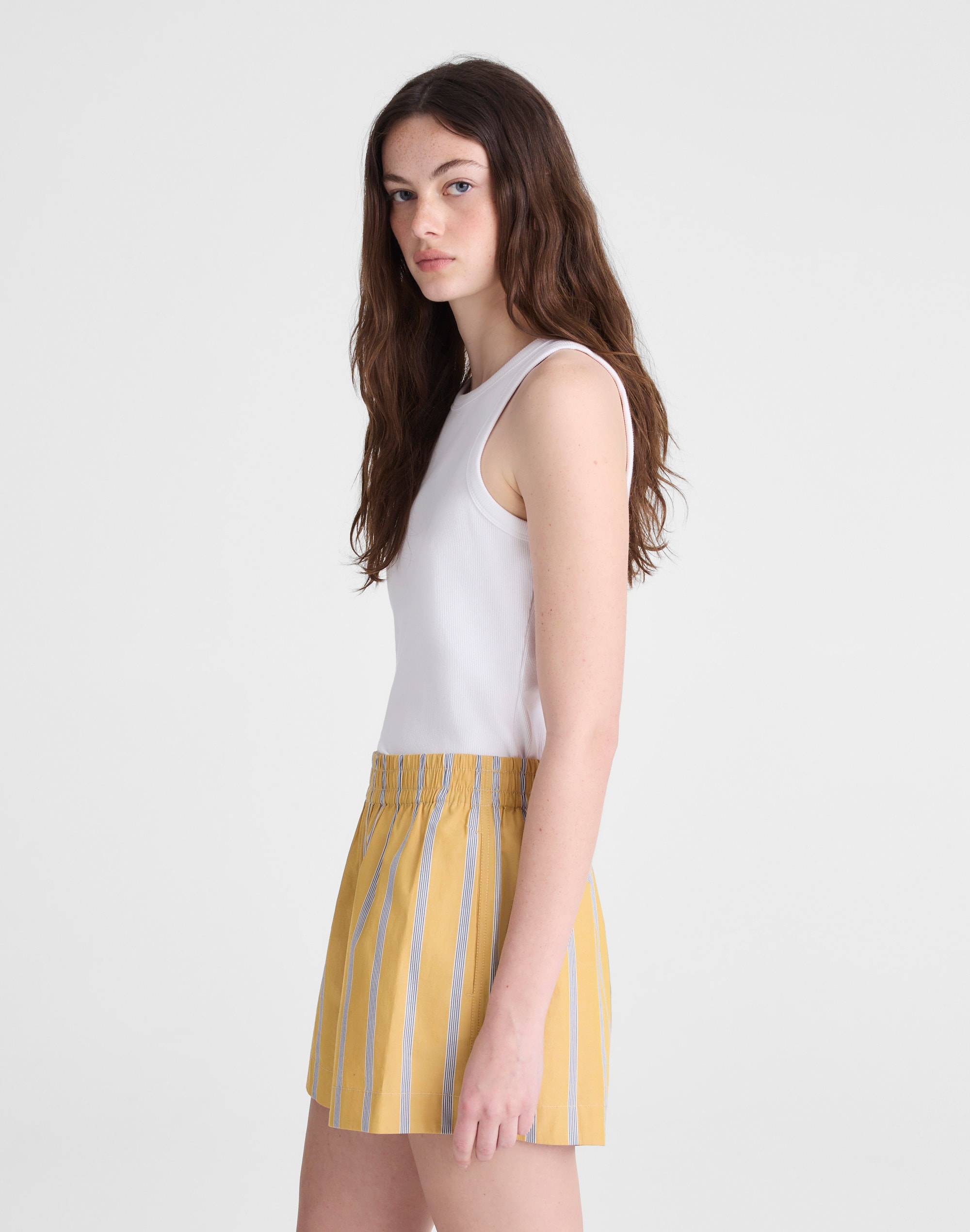 Pull-On Shorts in Washed Poplin