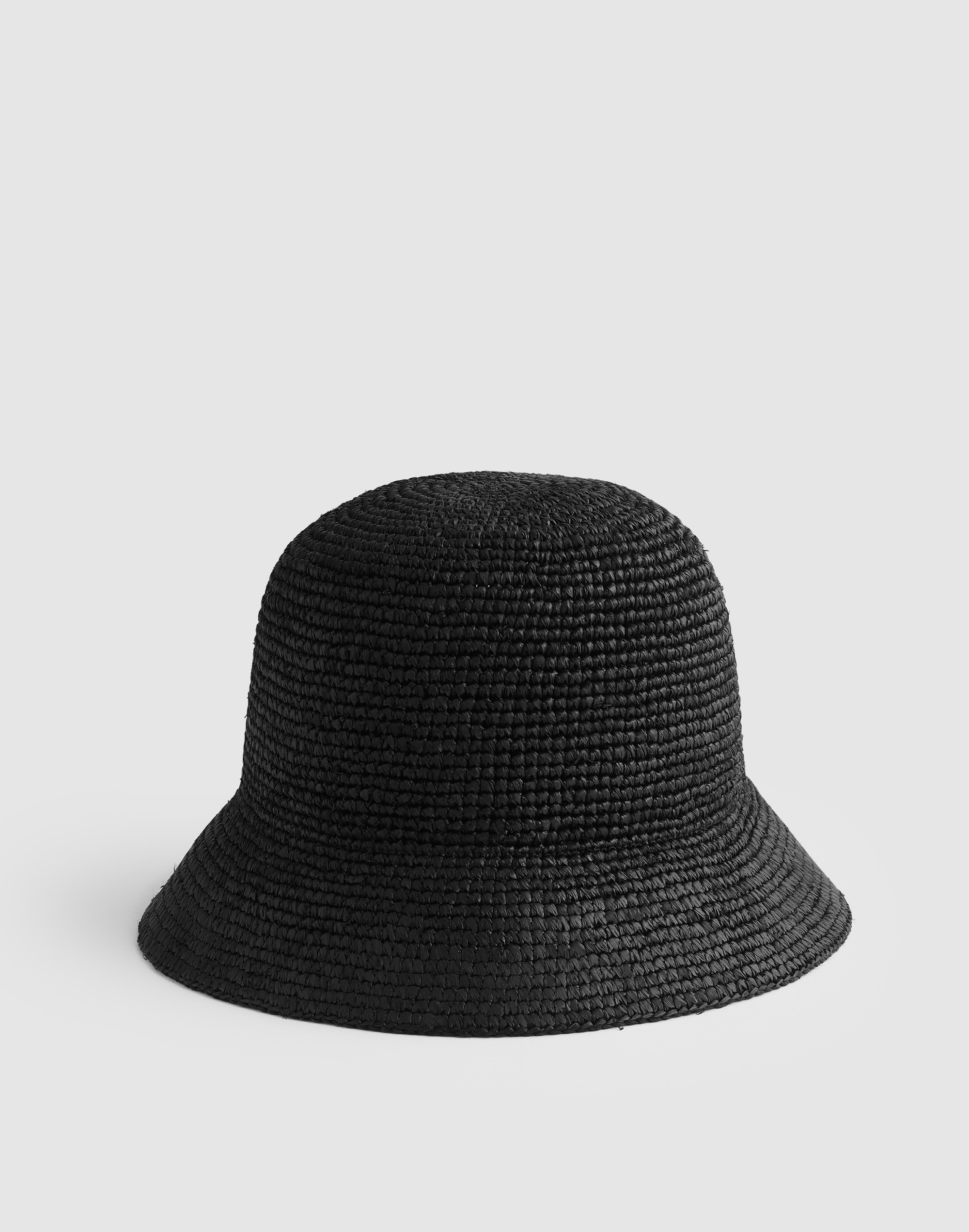 Hand-Crocheted Seamless Bucket Hat in Raffia