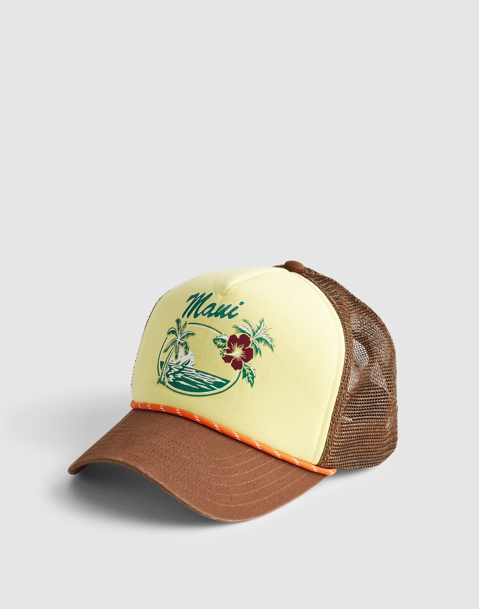 Madewell Graphic Trucker Hat In Brown