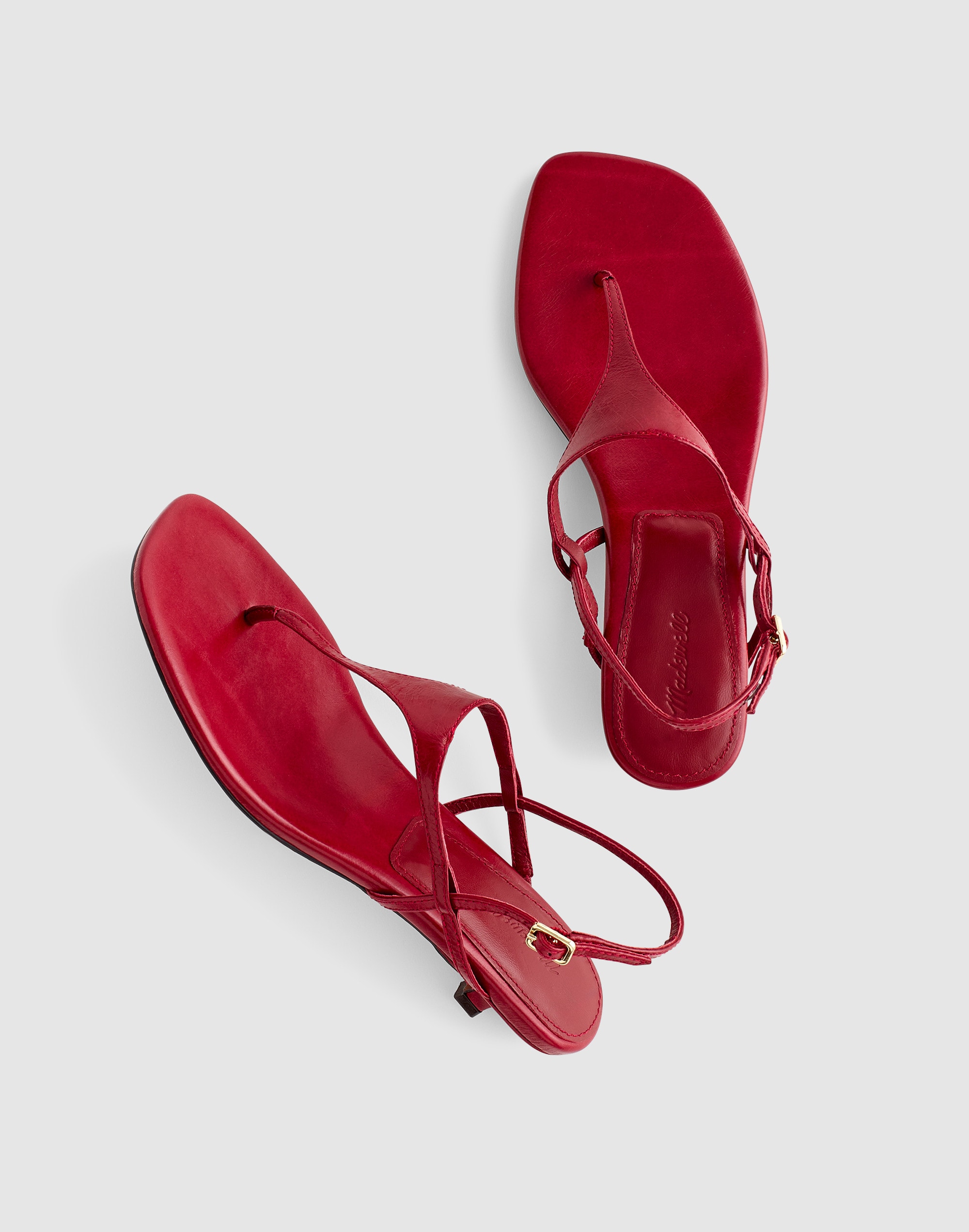 Madewell The Chiara Kitten Heel Slingback Sandal In Red