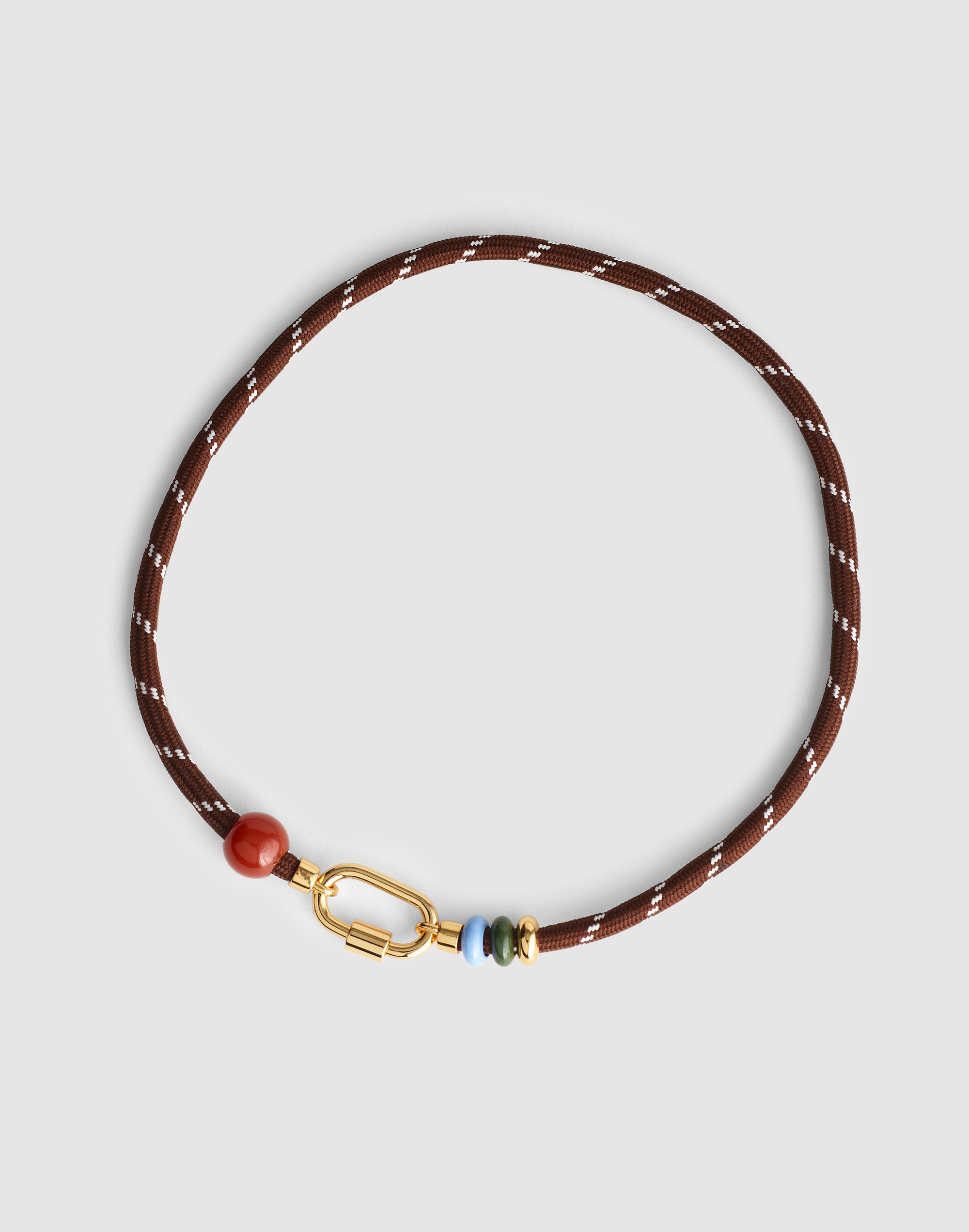 Semiprecious Carabiner Paracord Charm Necklace