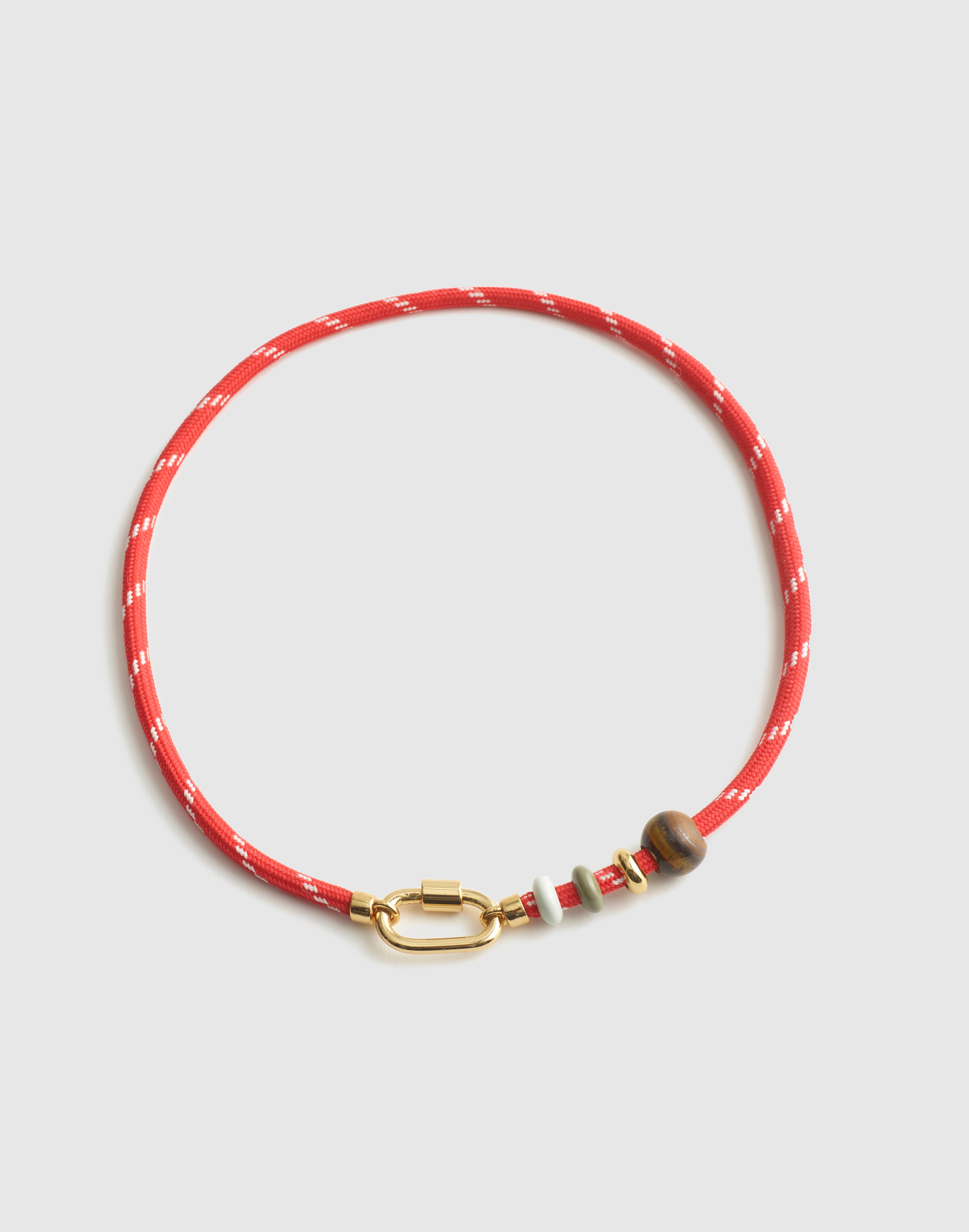 Semiprecious Carabiner Paracord Charm Necklace