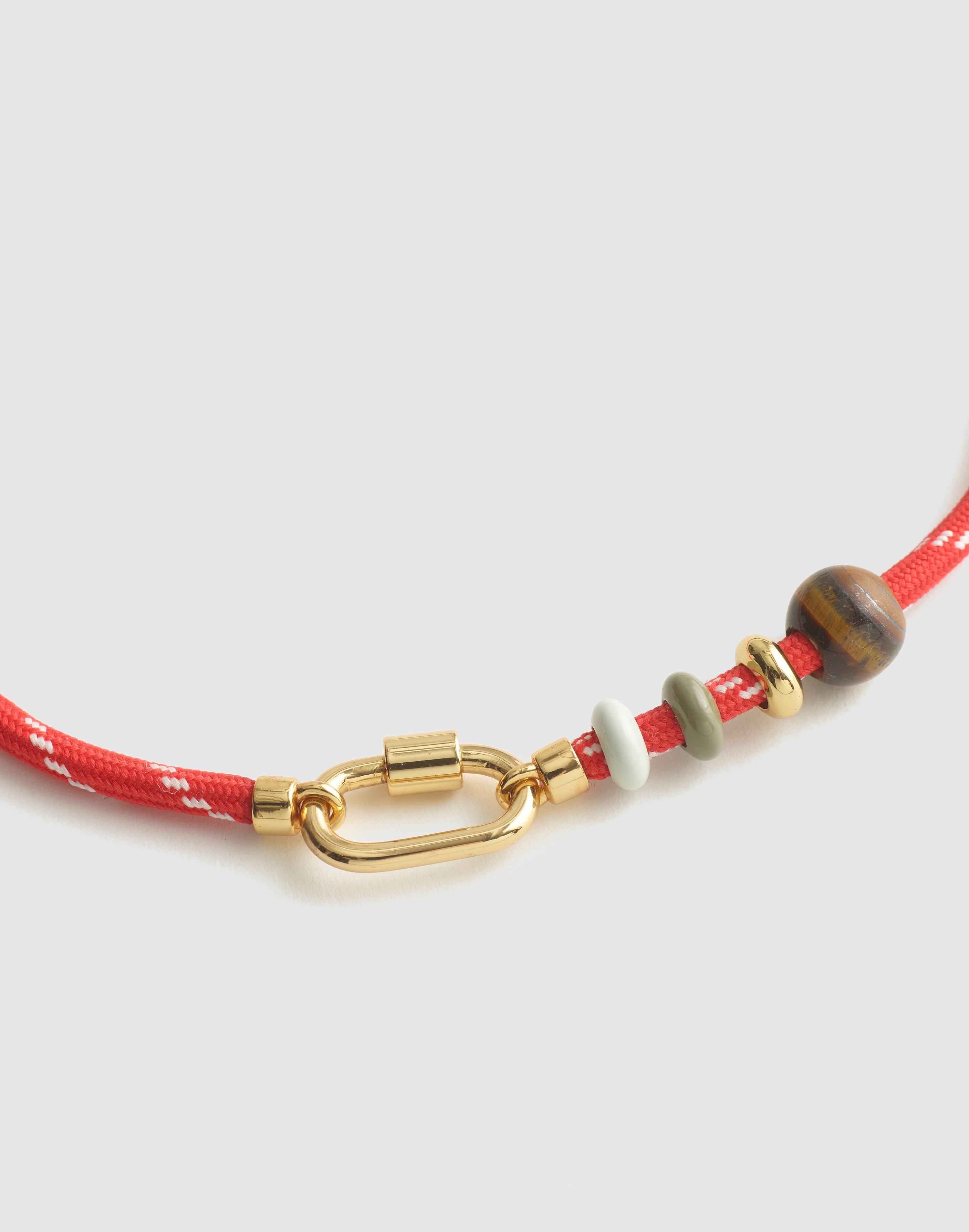 semiprecious carabiner paracord charm necklace