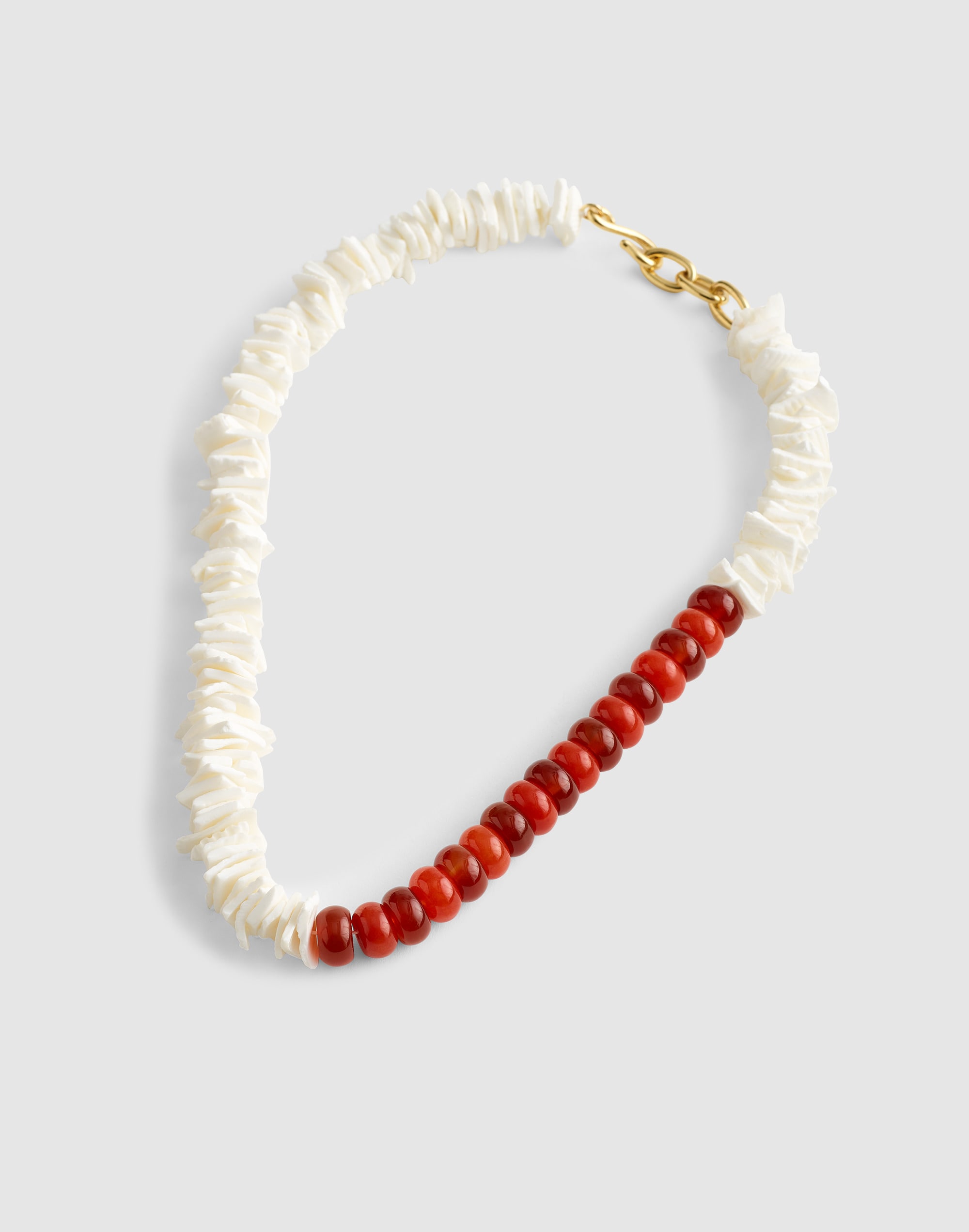 Semiprecious Puka Shell Beaded Choker Necklace