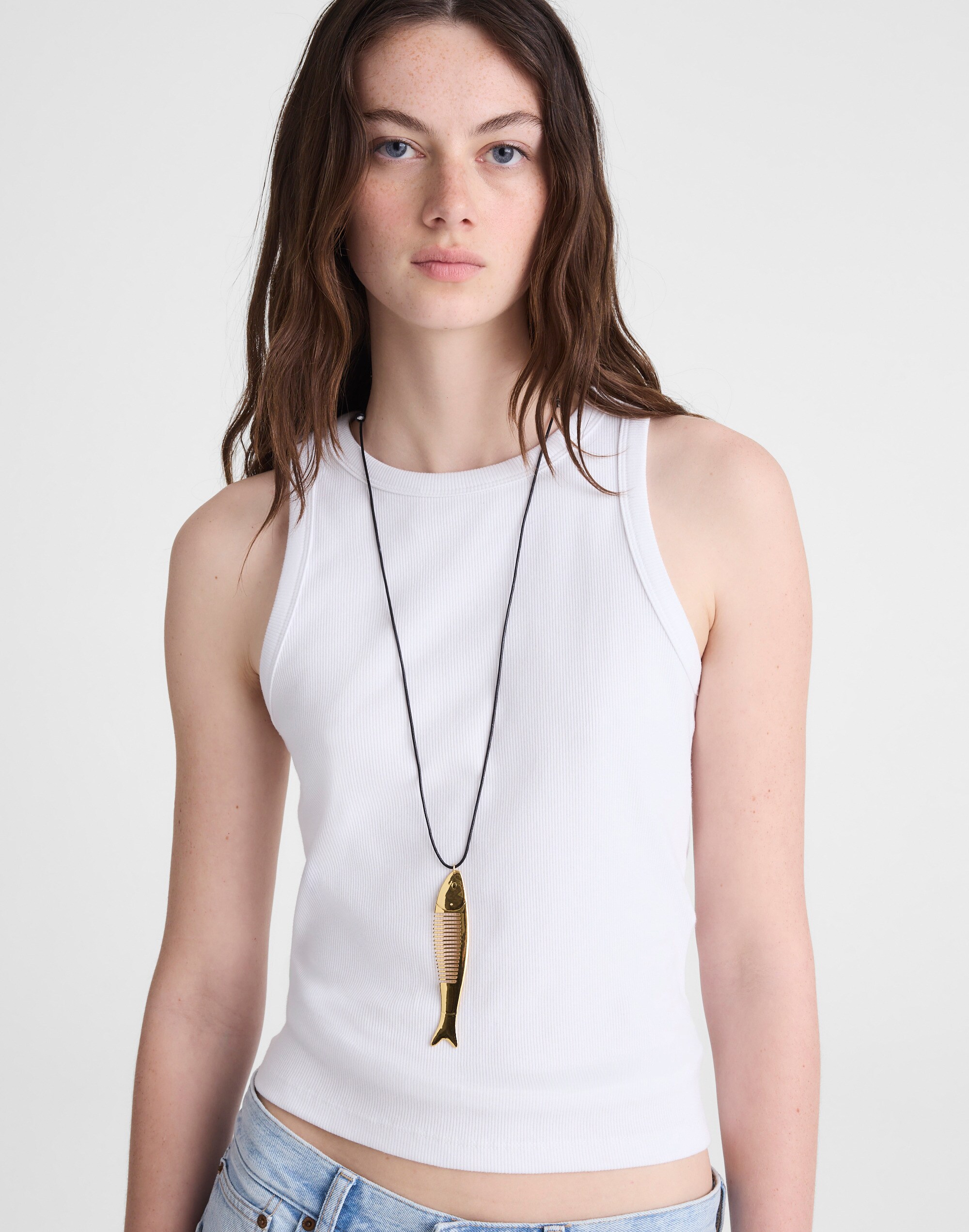 Fish Comb Charm Necklace