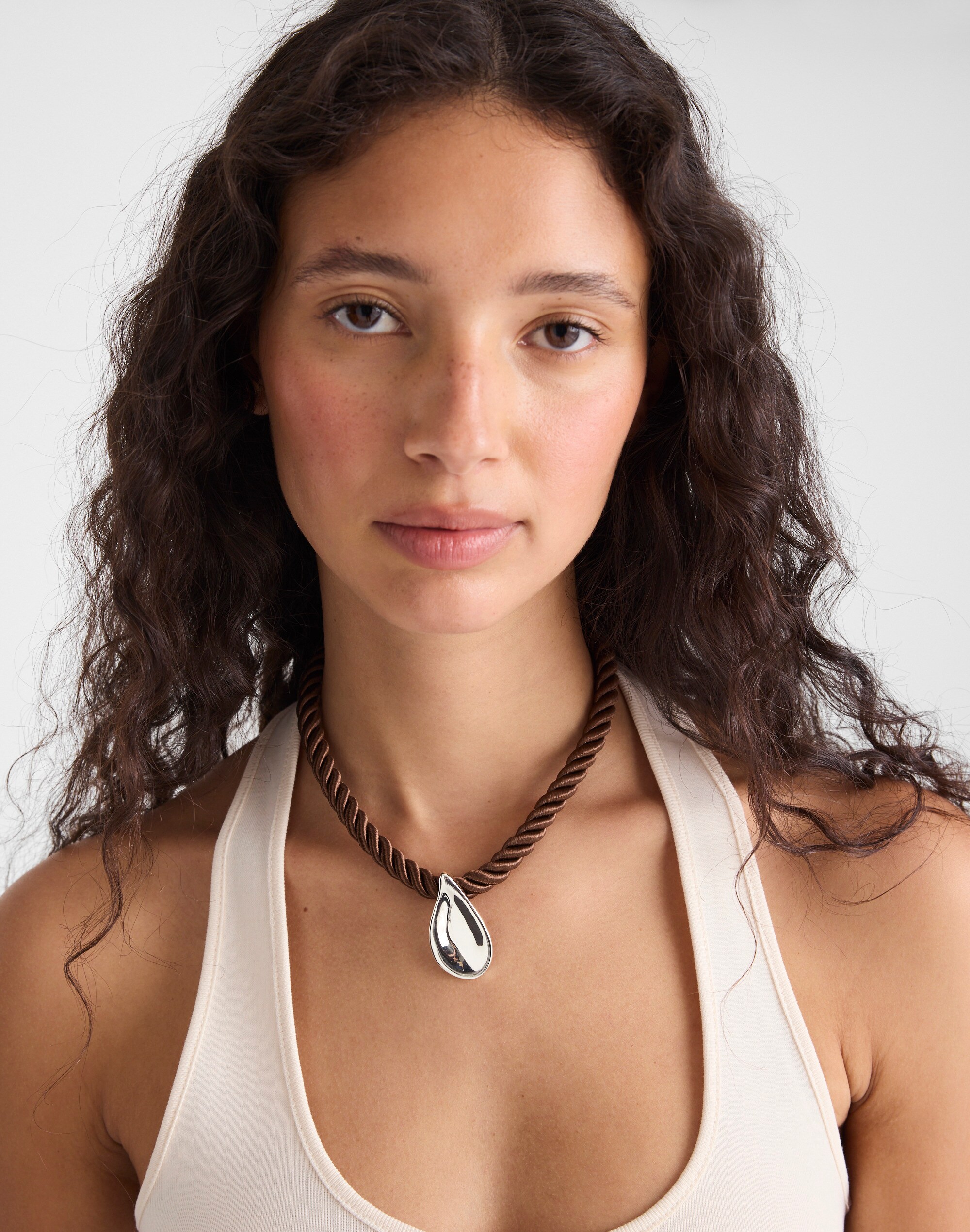 Droplet Pendant Cord Necklace