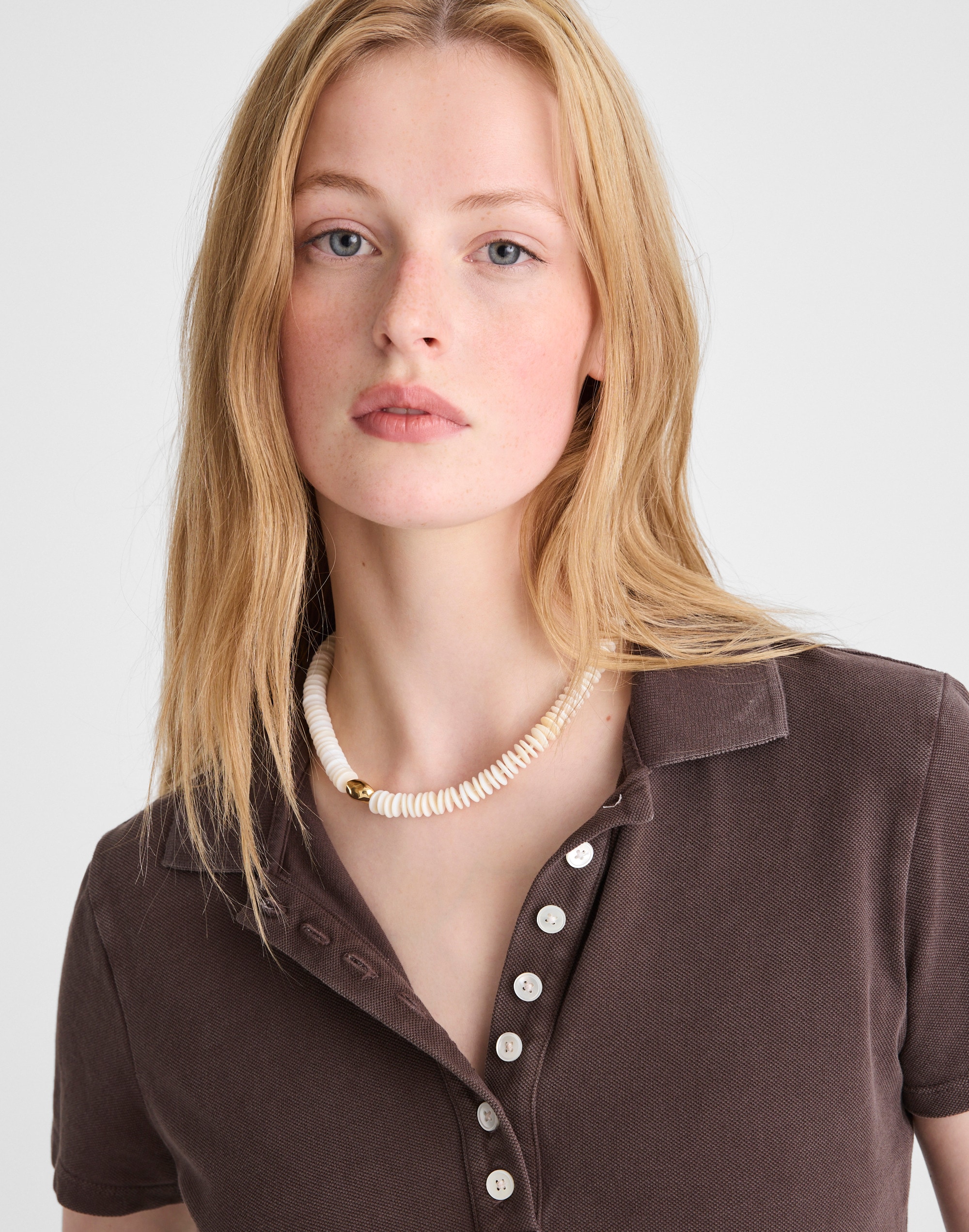 Sculptural Puka Shell Choker Necklace
