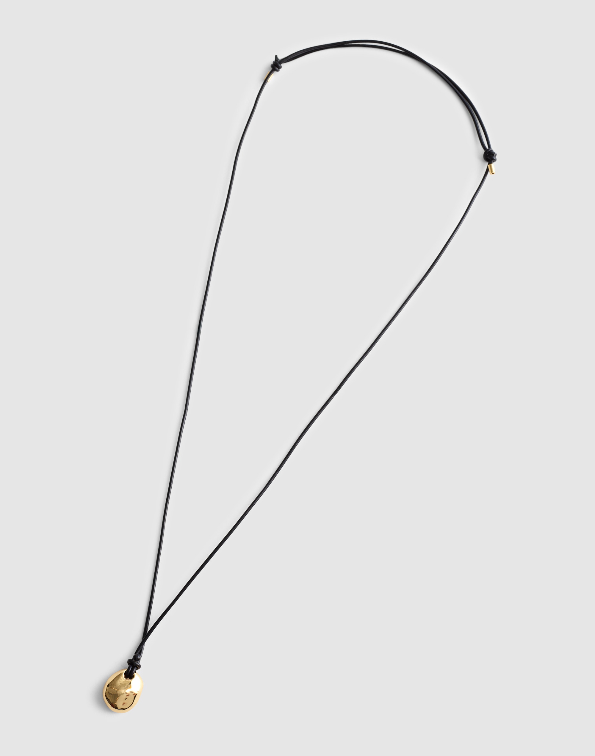 Sculptural Pendant Leather Necklace