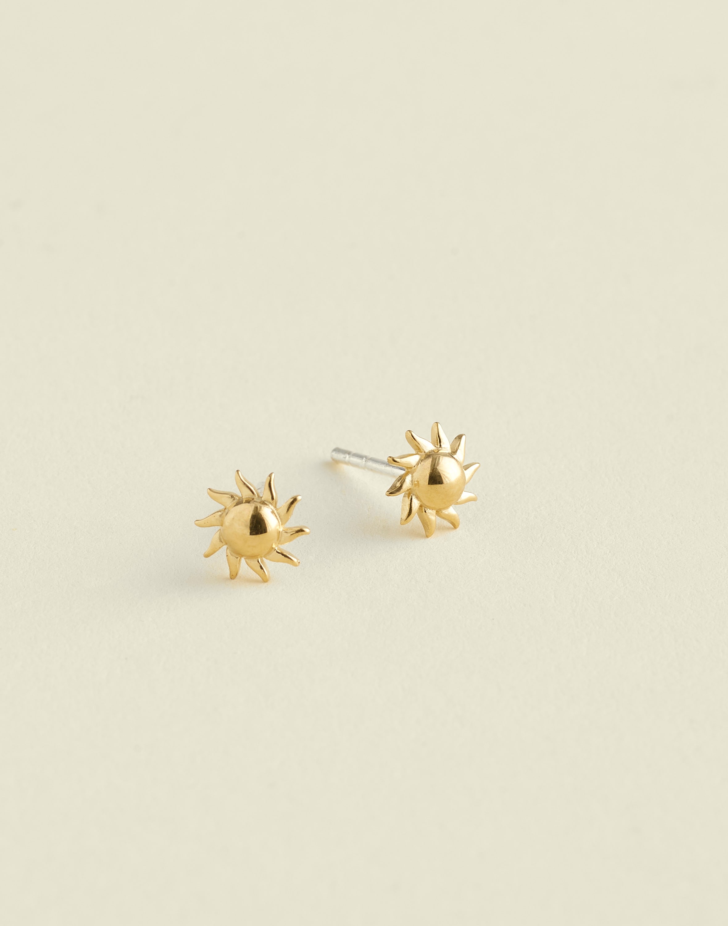 Demi-Fine Sun Stud Earrings