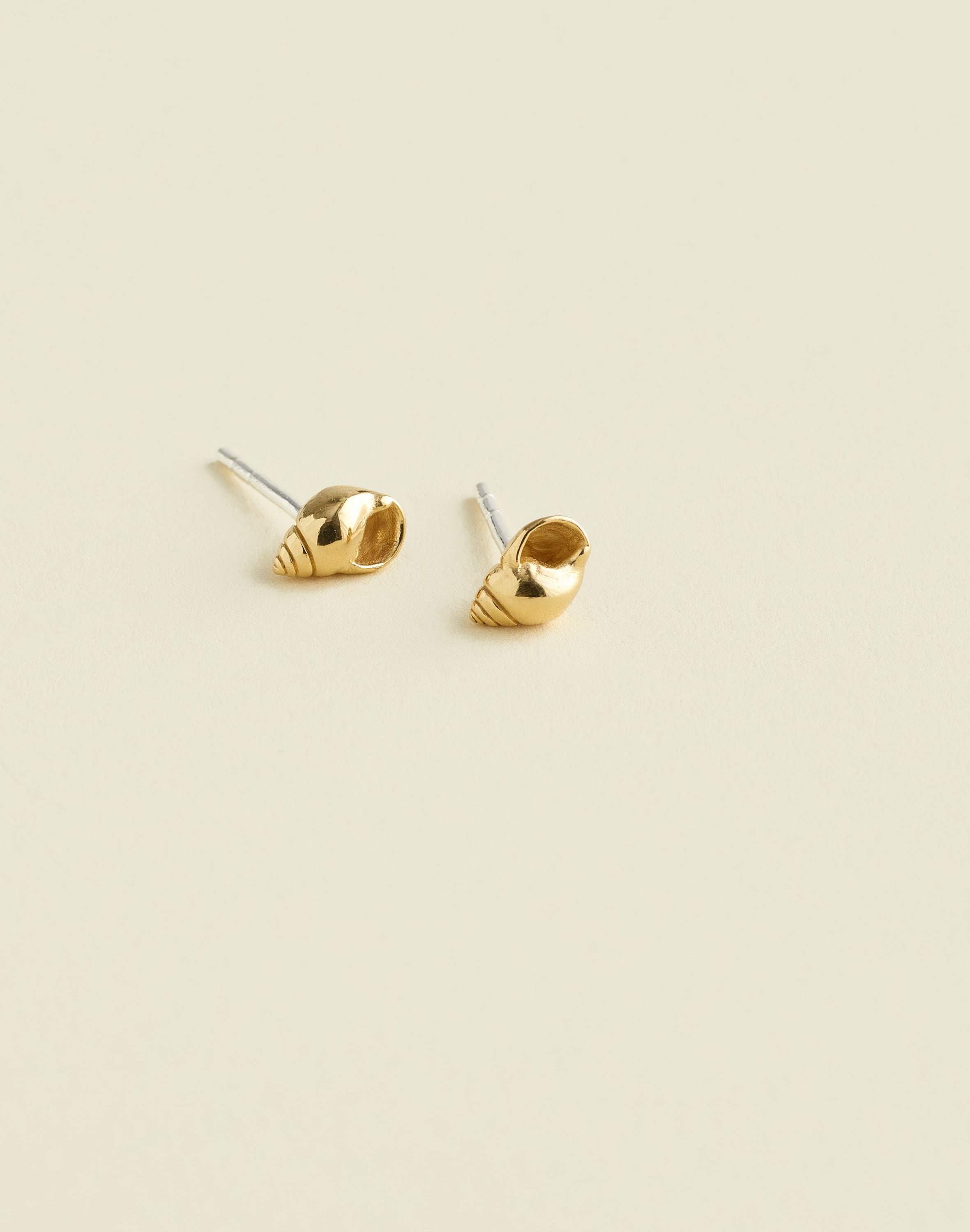 demi-fine shell stud earrings
