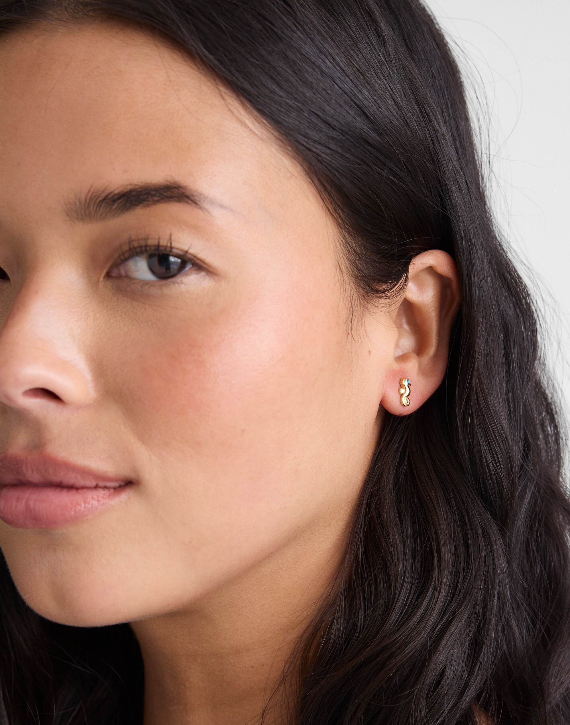 Demi-Fine Seahorse Stud Earrings