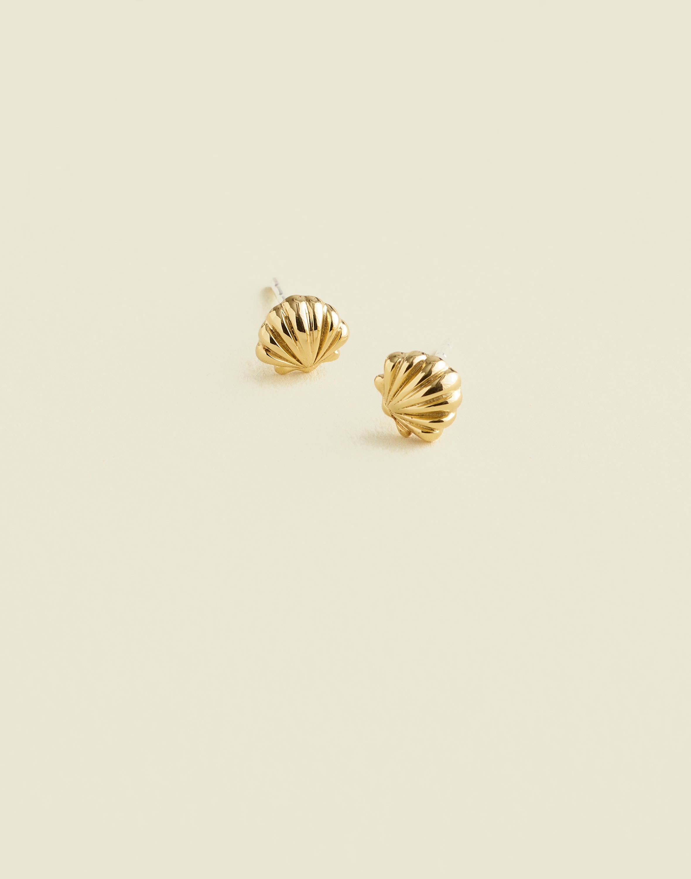 demi-fine shell stud earrings