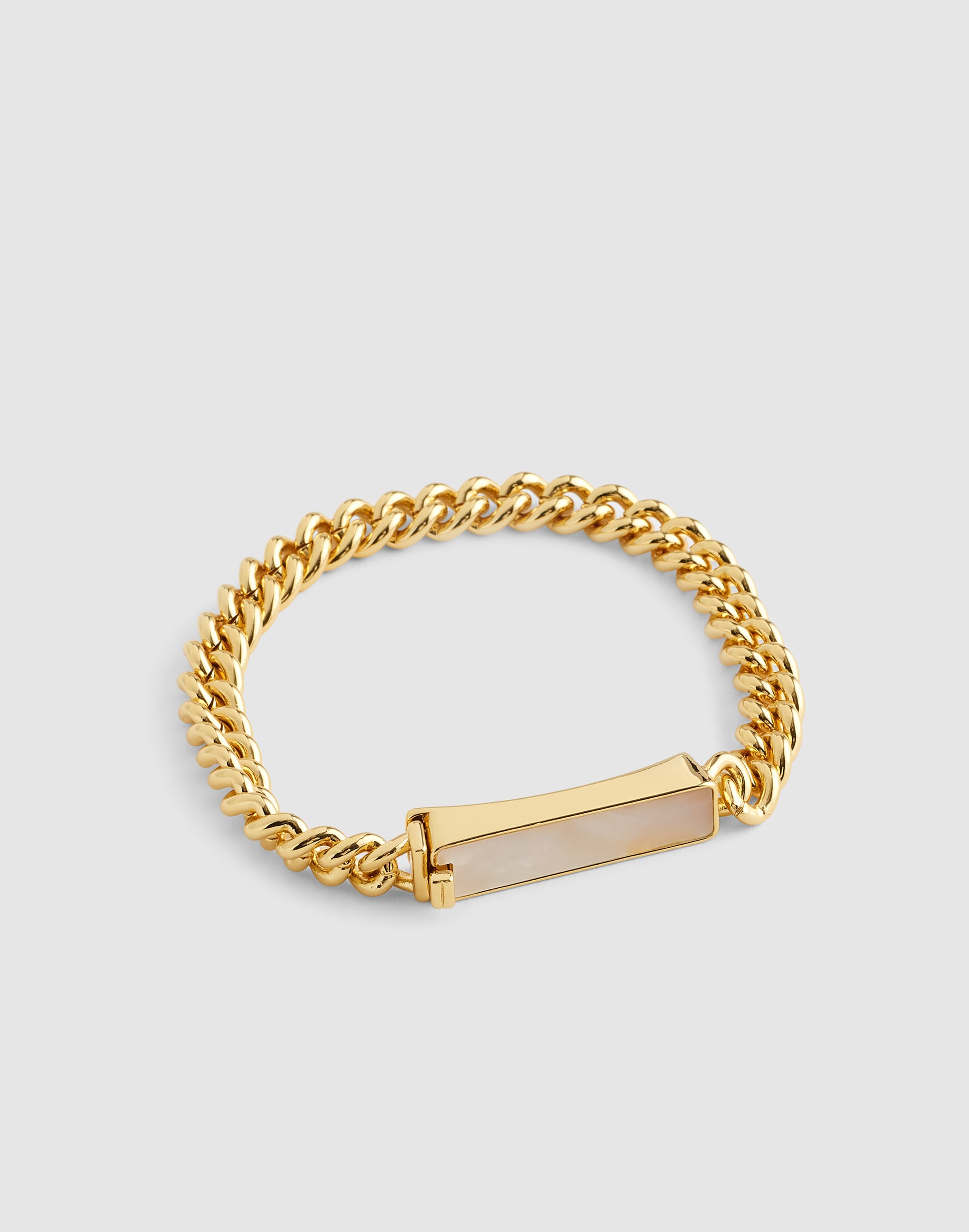 Madewell Mother-of-pearl Bar Chain Bracelet In Gold