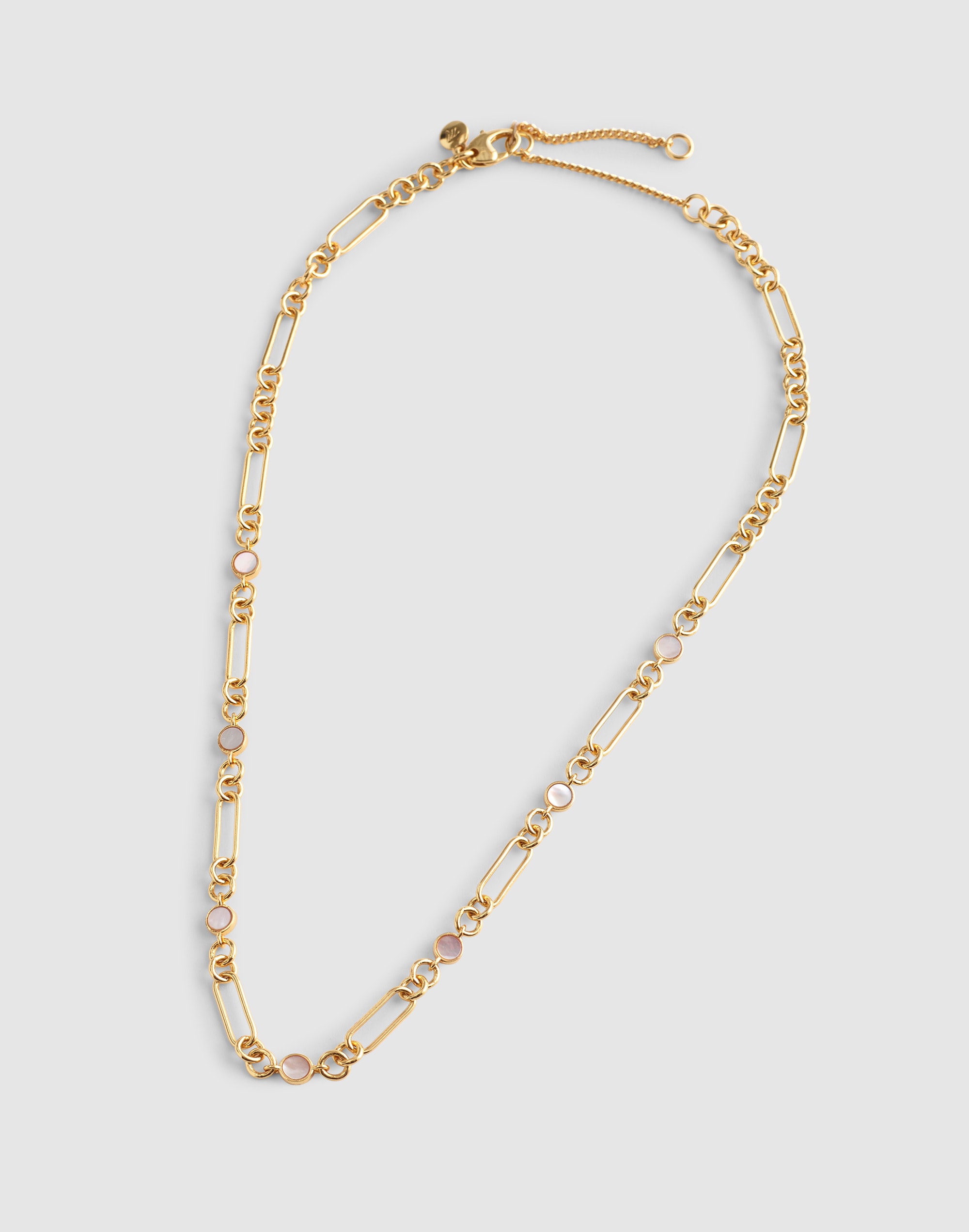 Mother-of-Pearl Mixed-Link Chain Necklace