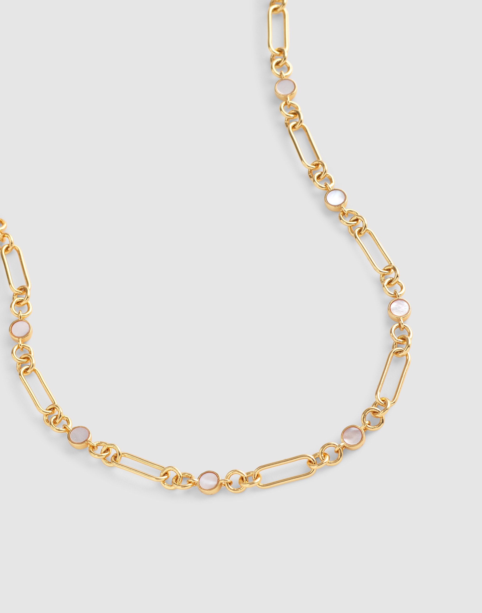 Mother-of-Pearl Mixed-Link Chain Necklace
