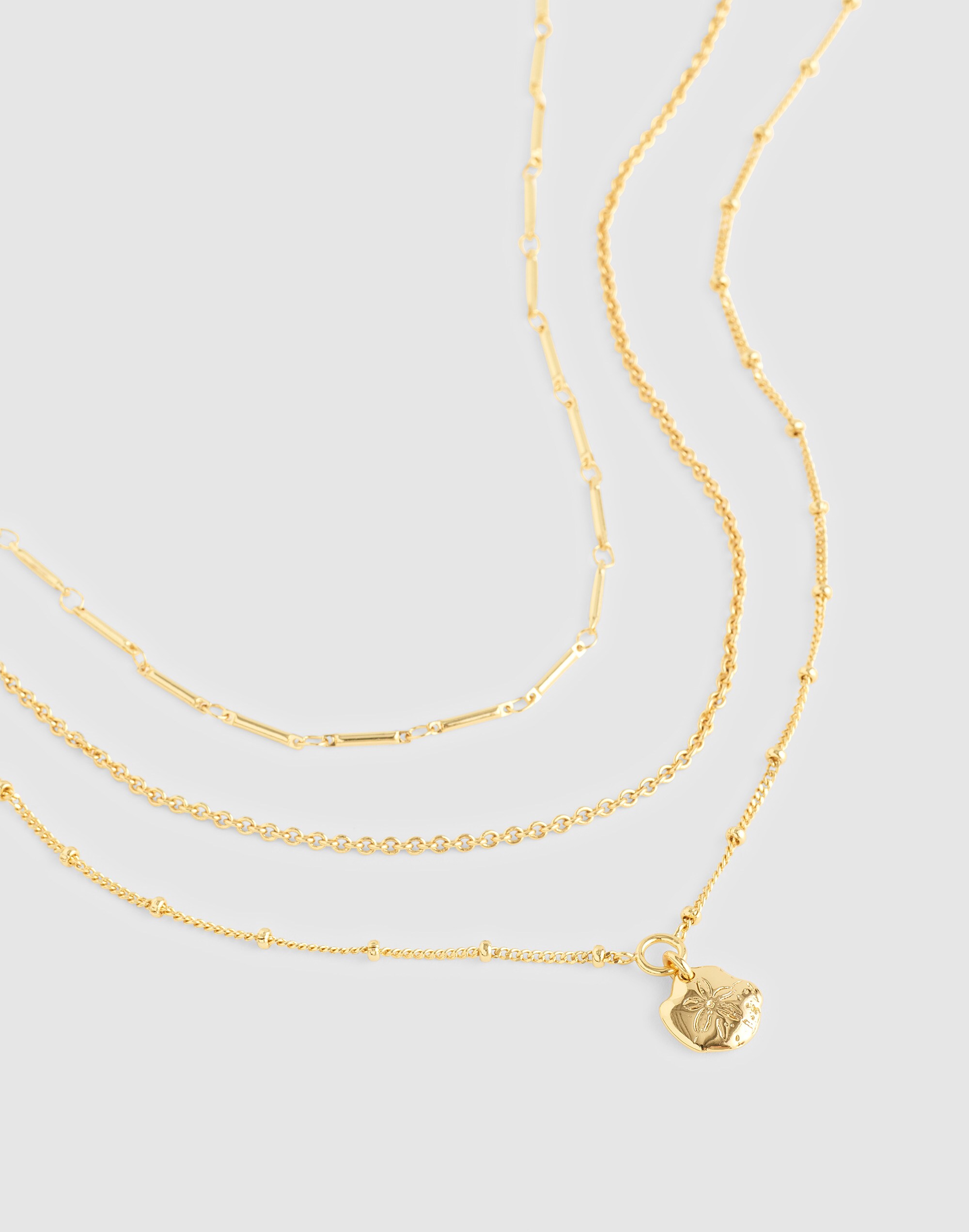 Three-Pack Sand Dollar Necklace Set