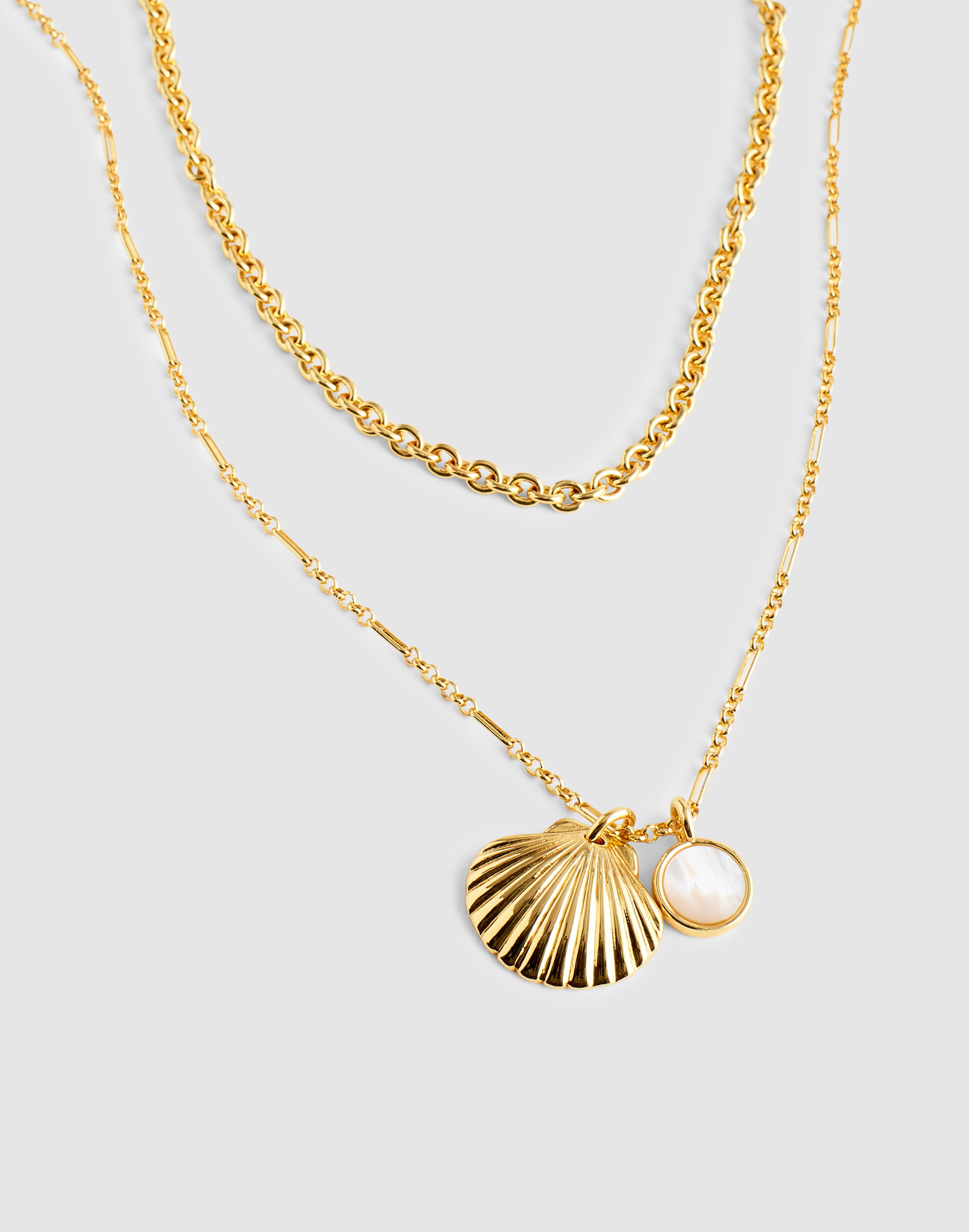 Madewell Two-pack Mother-of-pearl Necklace Set In Gold