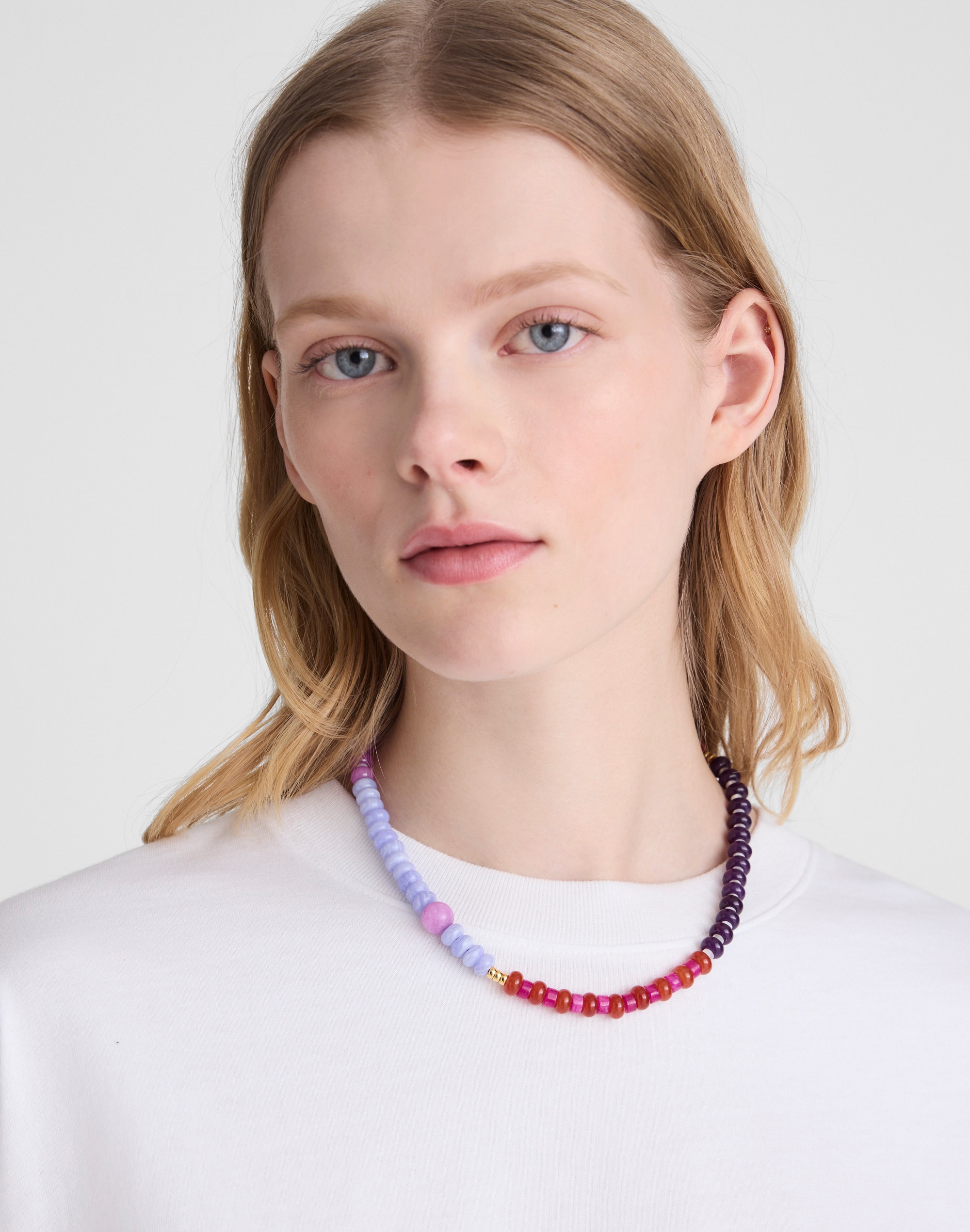 Semiprecious Beaded Choker Necklace