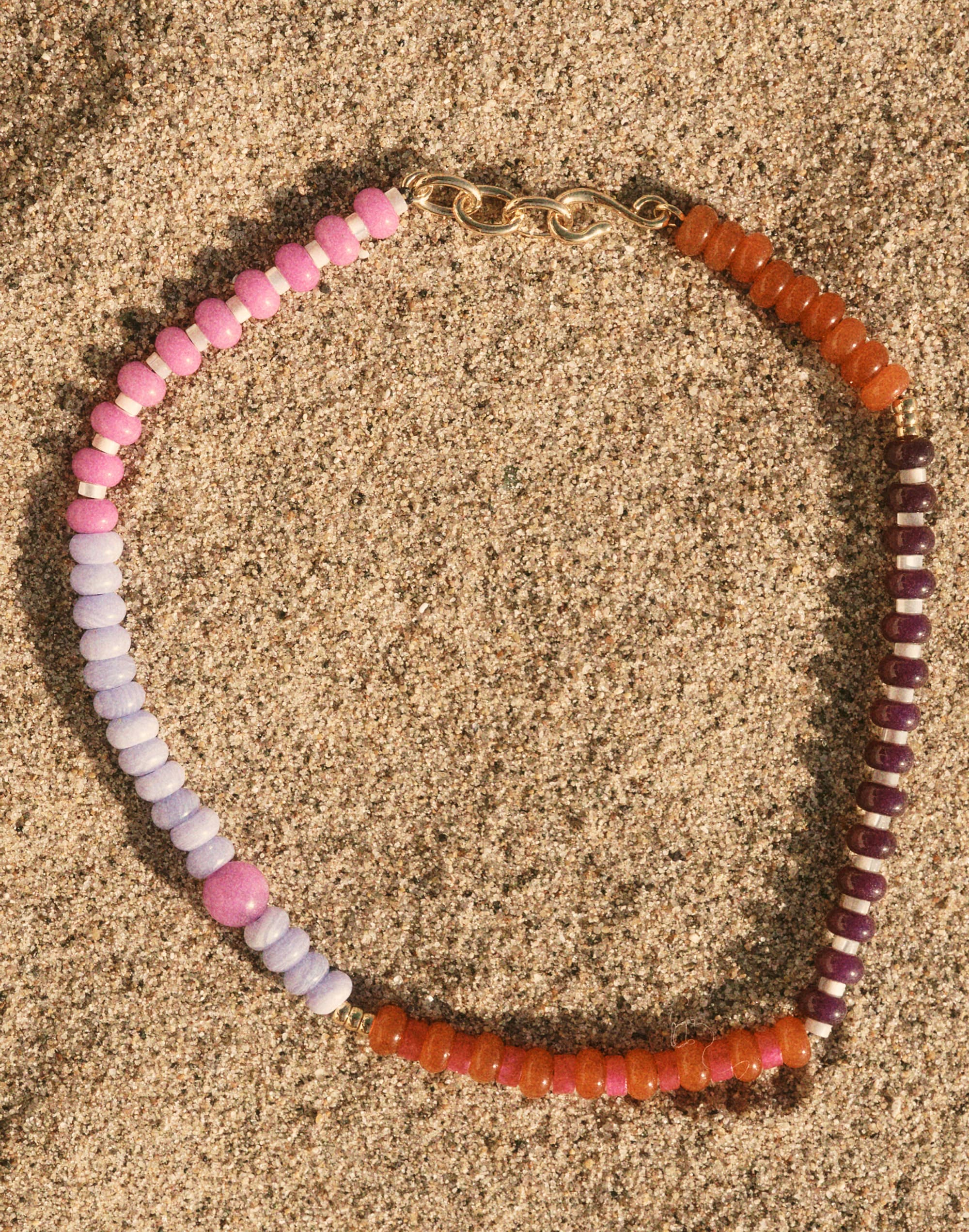 Semiprecious Beaded Choker Necklace