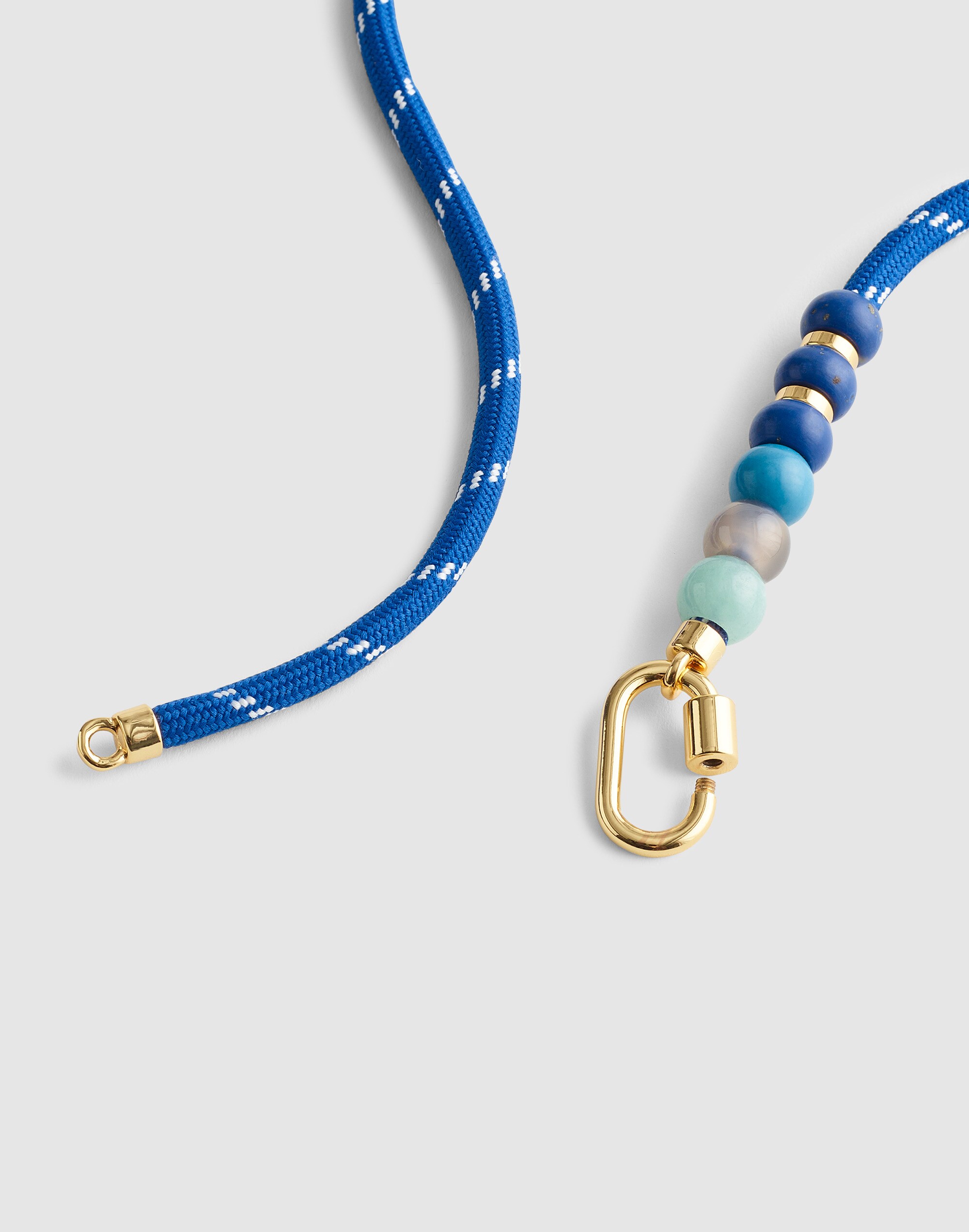 Semiprecious Beaded Carabiner Paracord Necklace