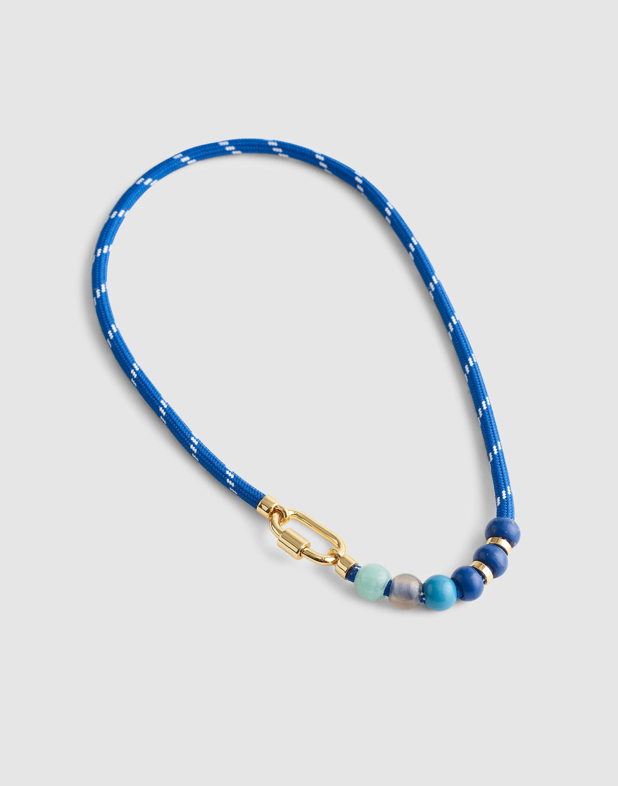 Semiprecious Beaded Carabiner Paracord Necklace