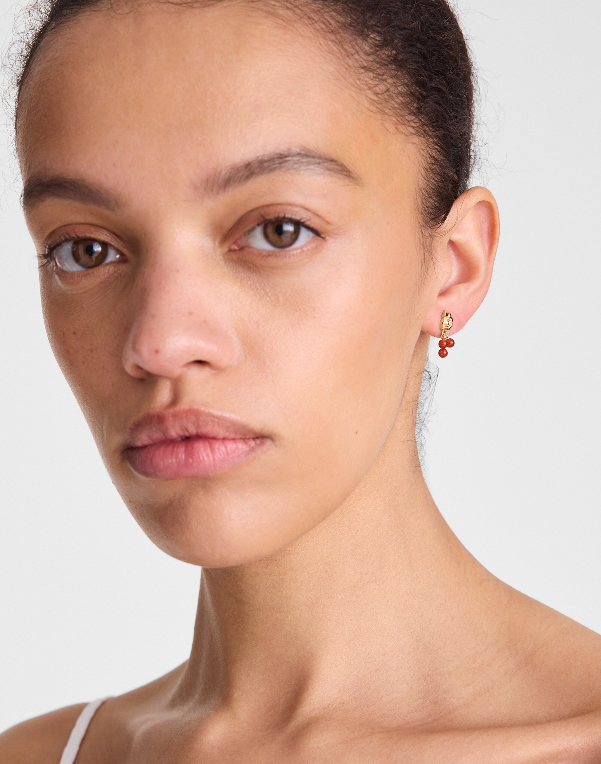 Demi-Fine Beaded Cluster Shell Stud Earrings