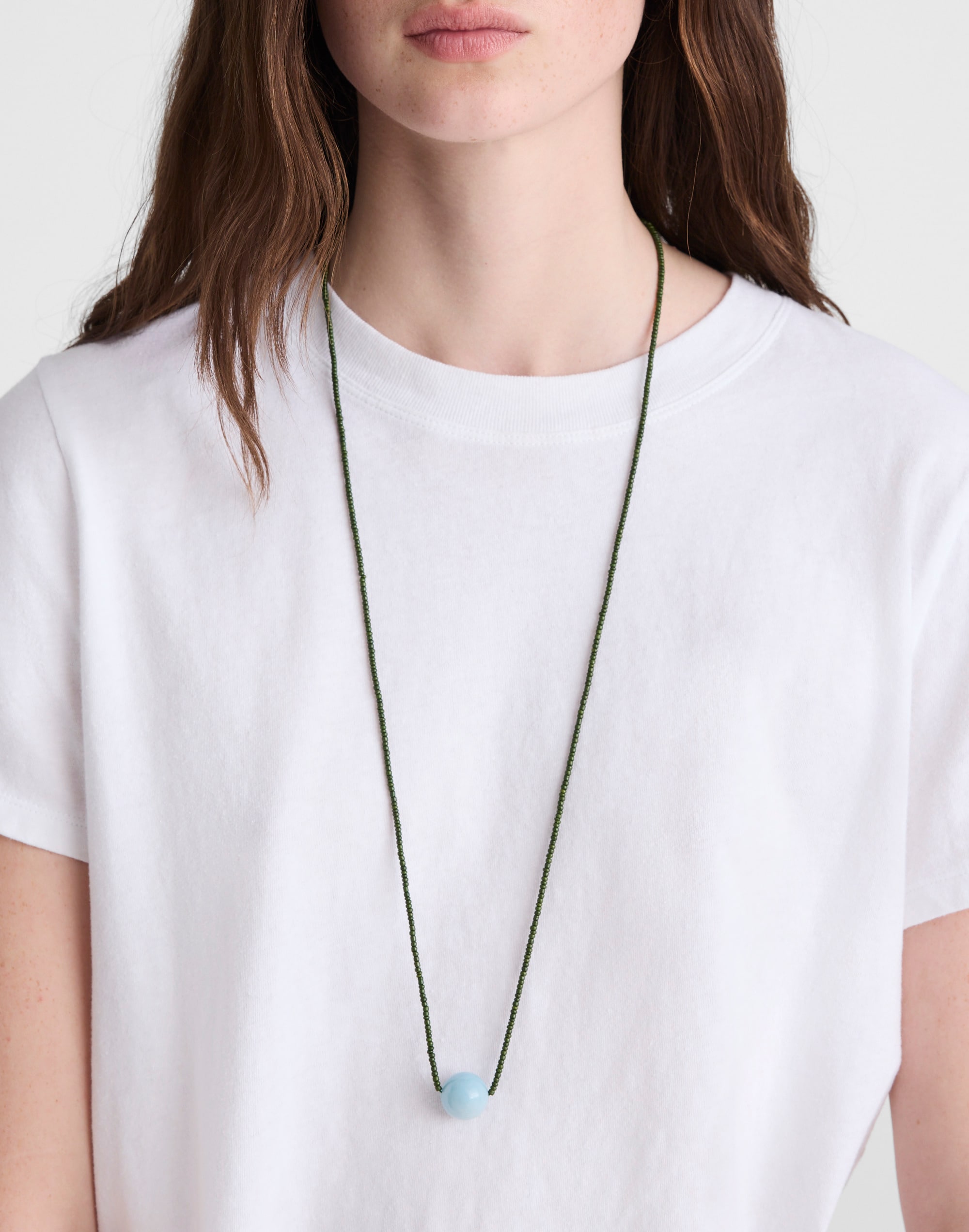 Semiprecious Beaded Ball Chain Necklace