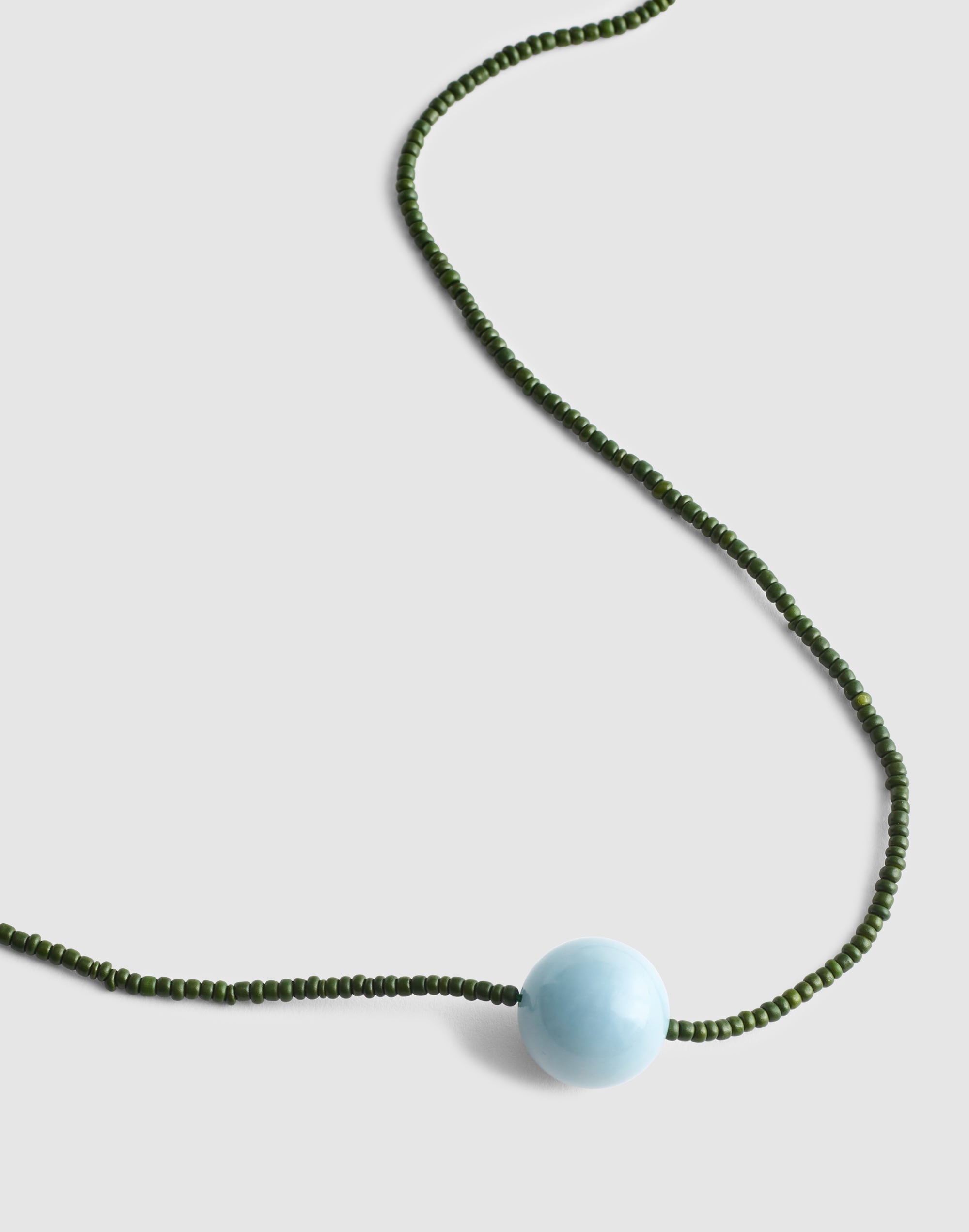 semiprecious beaded ball chain necklace