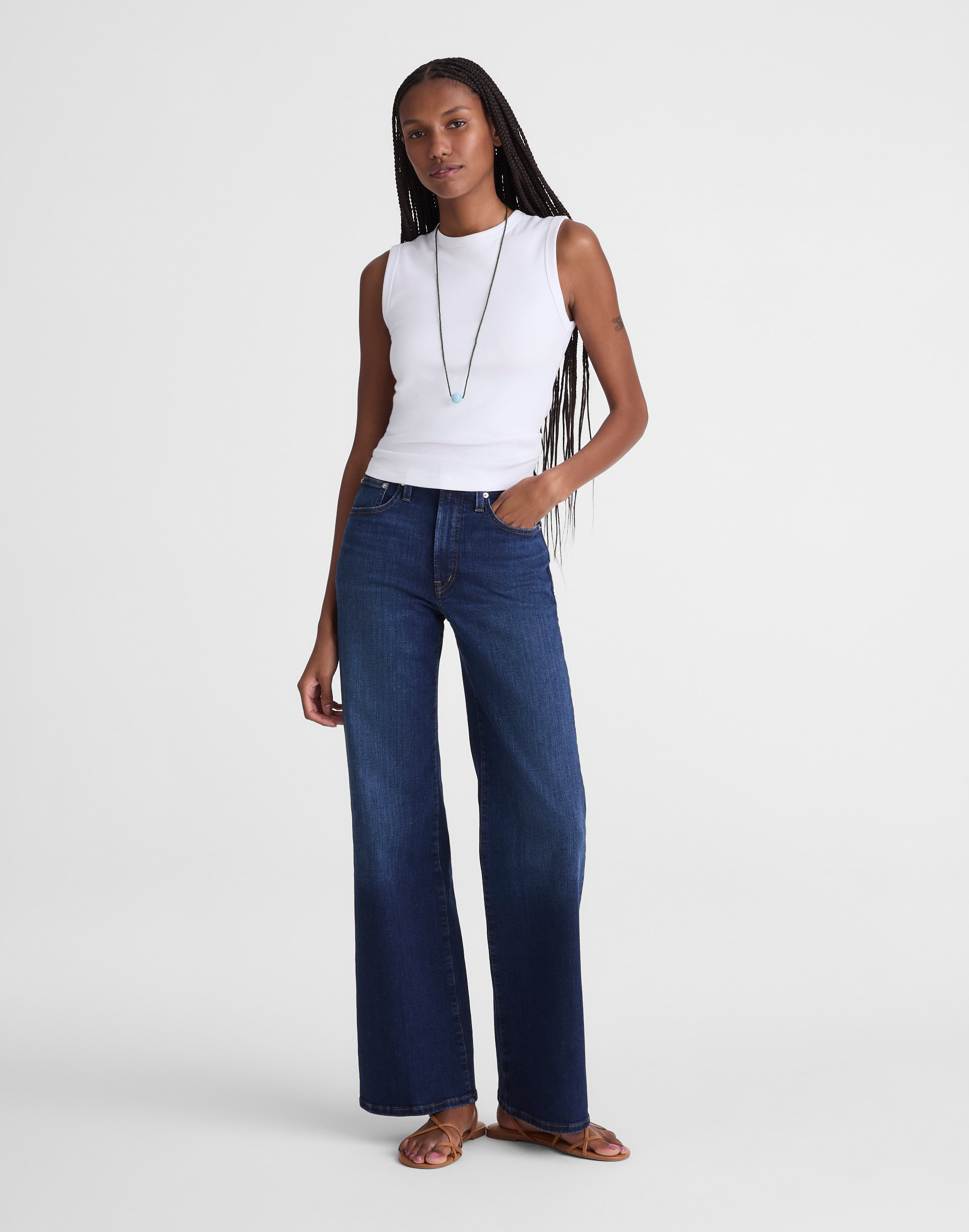 the wide-leg jean in super stretch denim