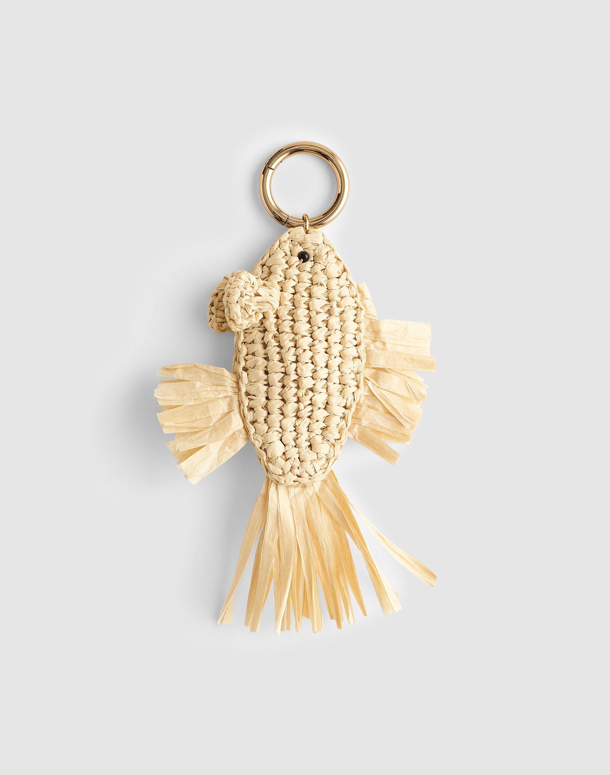 Madewell Crochet Fish Bag Charm In Brown