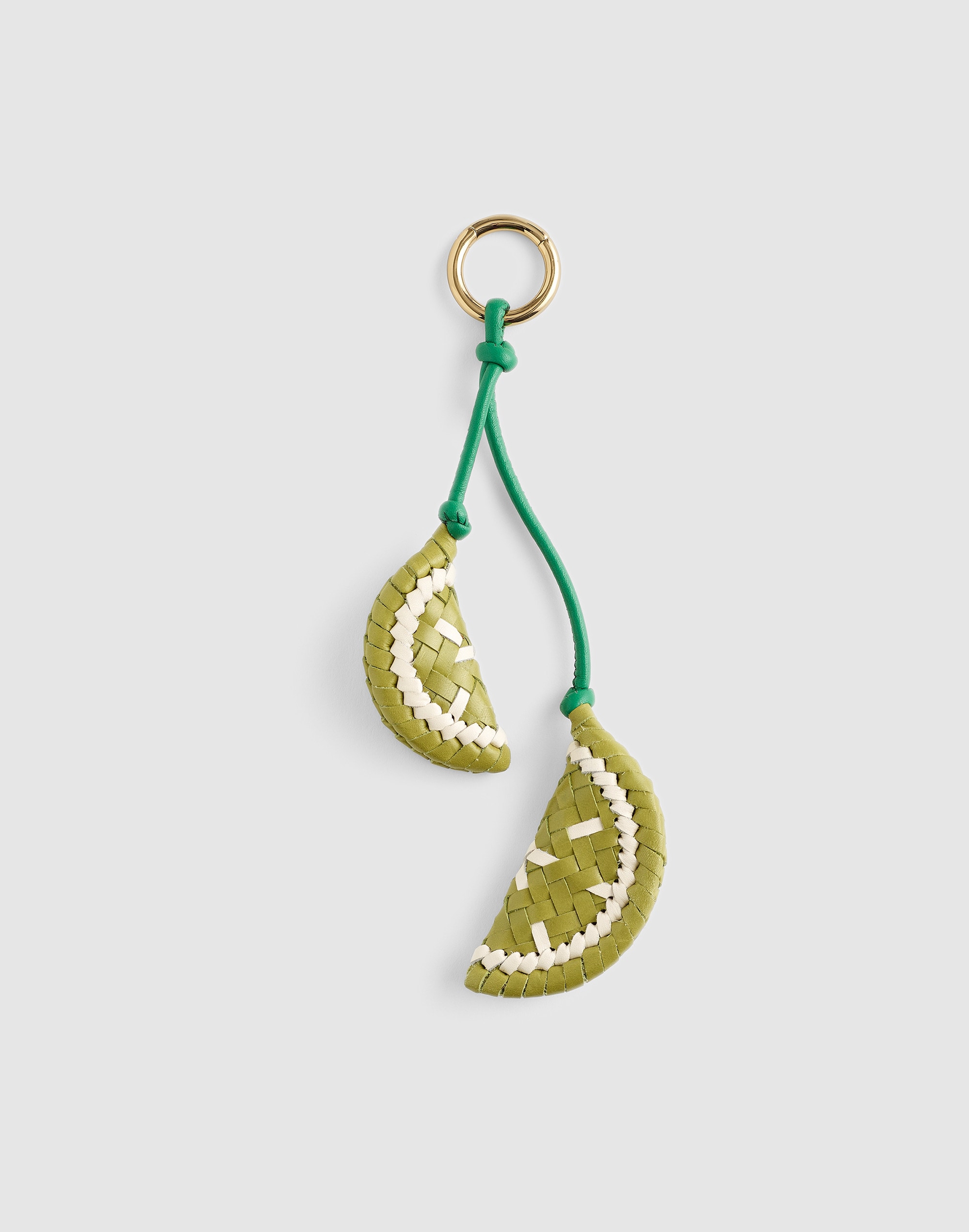 Madewell Woven Citrus Bag Charm In Green