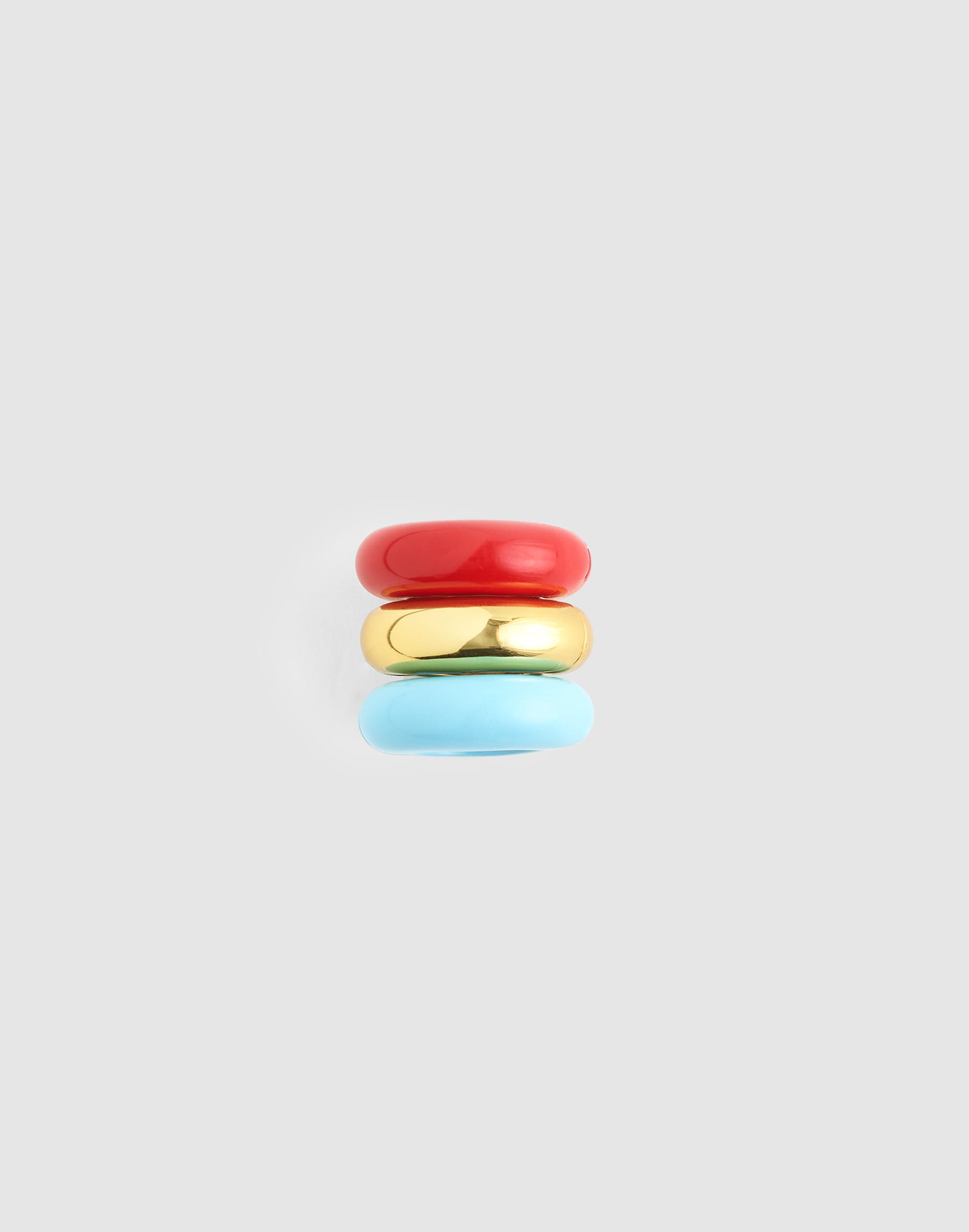 enameled donut bead clip set