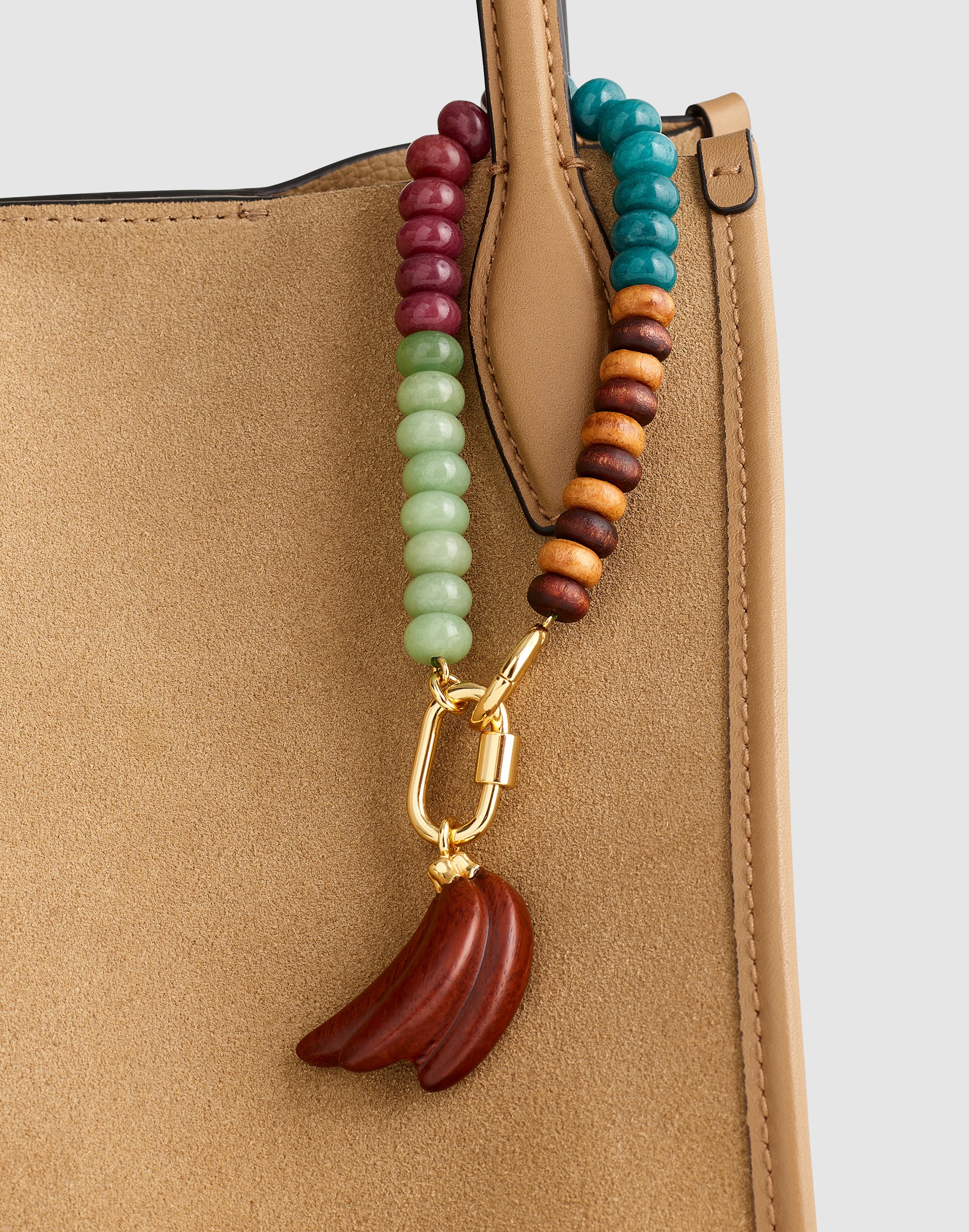 Wooden Banana Beaded Bag Charm
