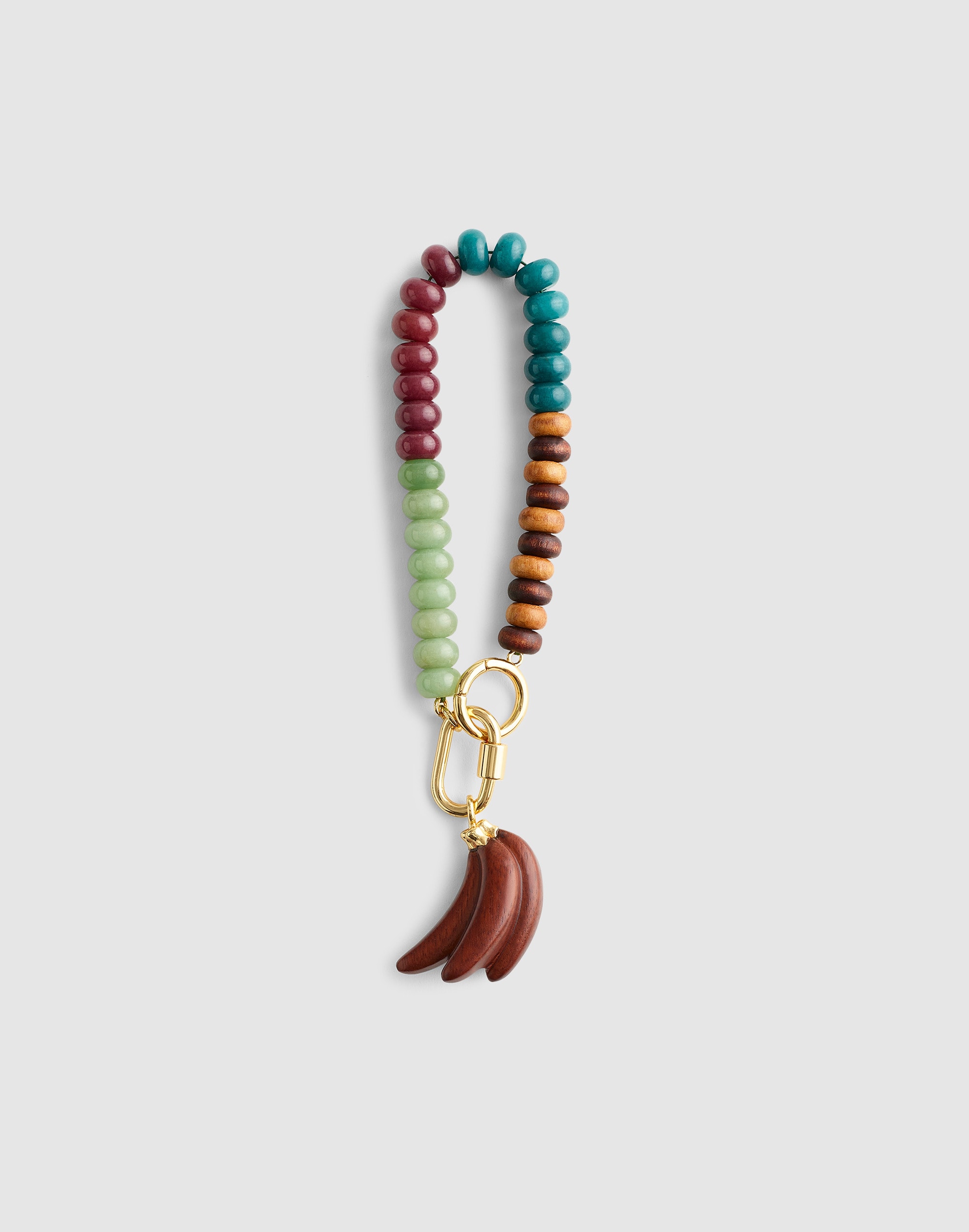 Wooden Banana Beaded Bag Charm